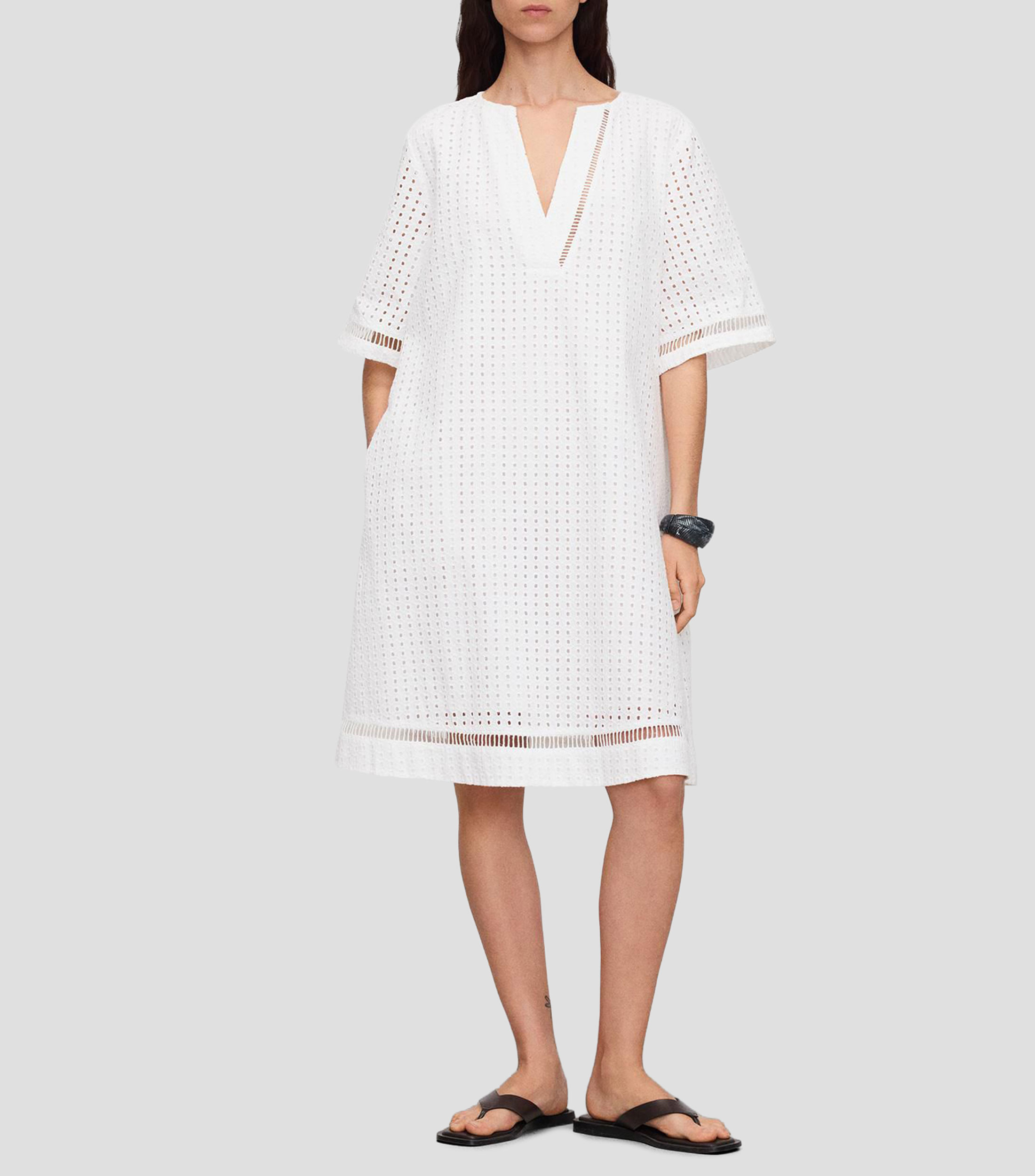 Vestido midi manga corta fantasía Mujer