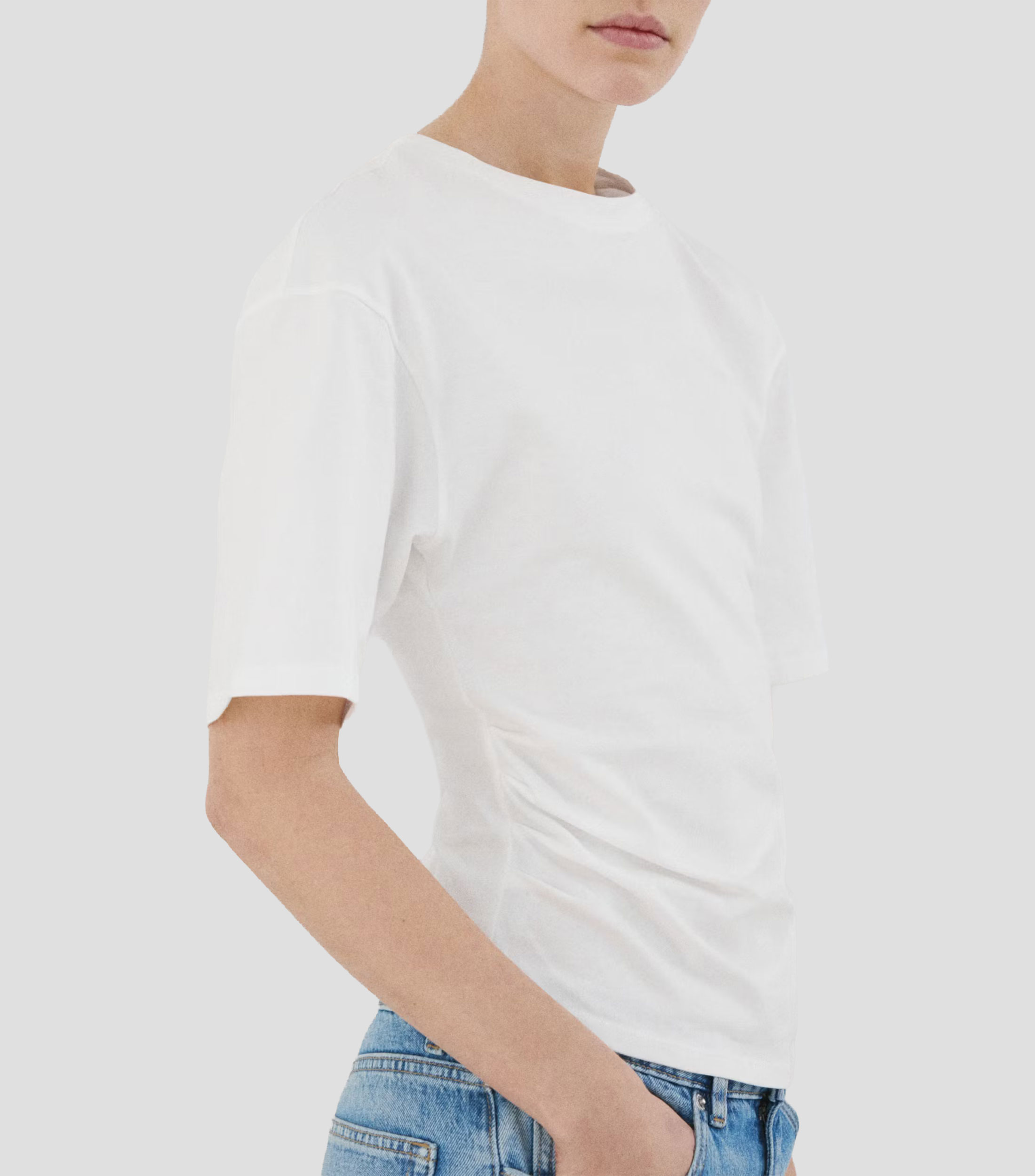 Playera cuello redondo manga corta lisa Mujer