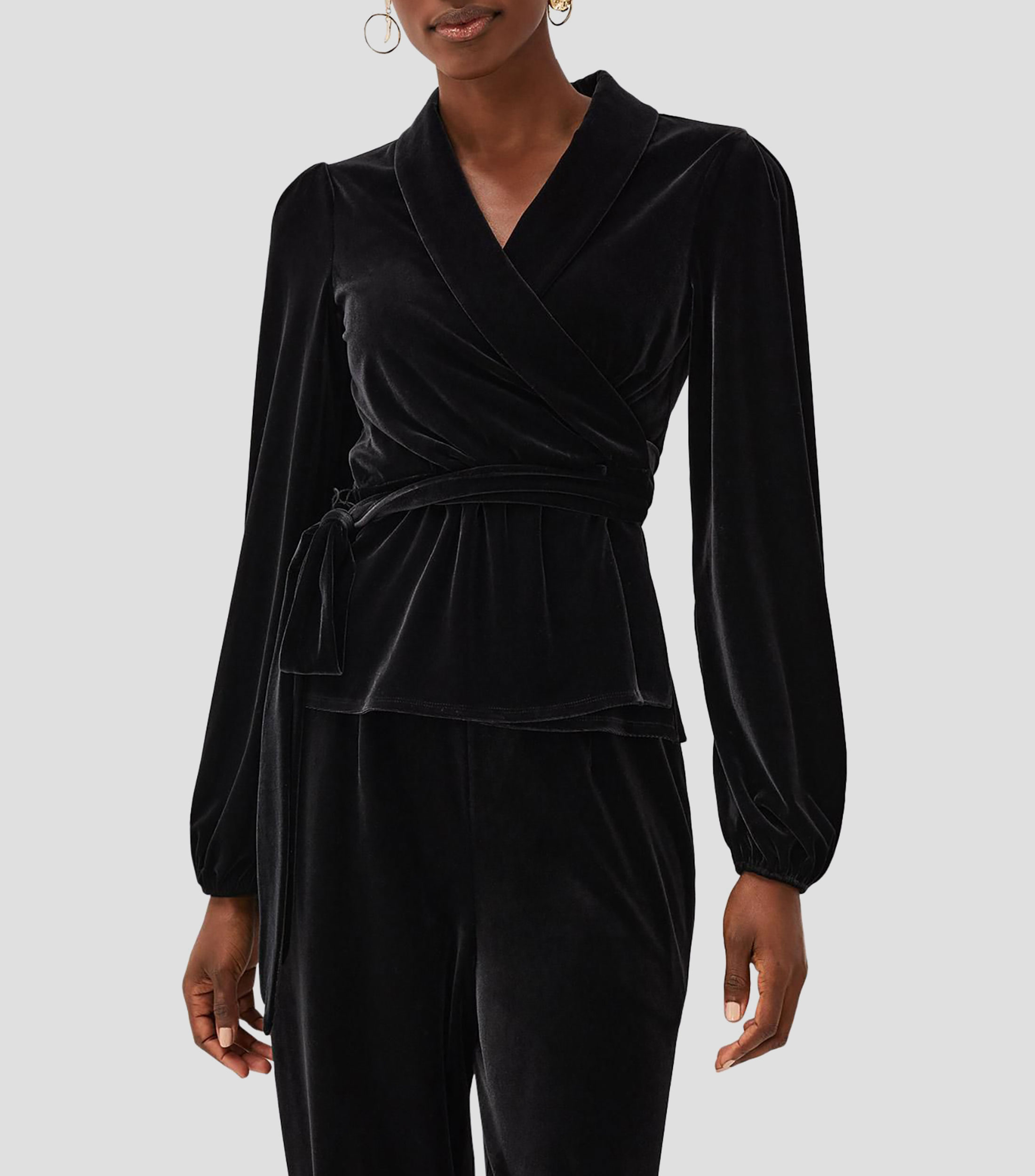 Blusa lisa de manga larga Mujer