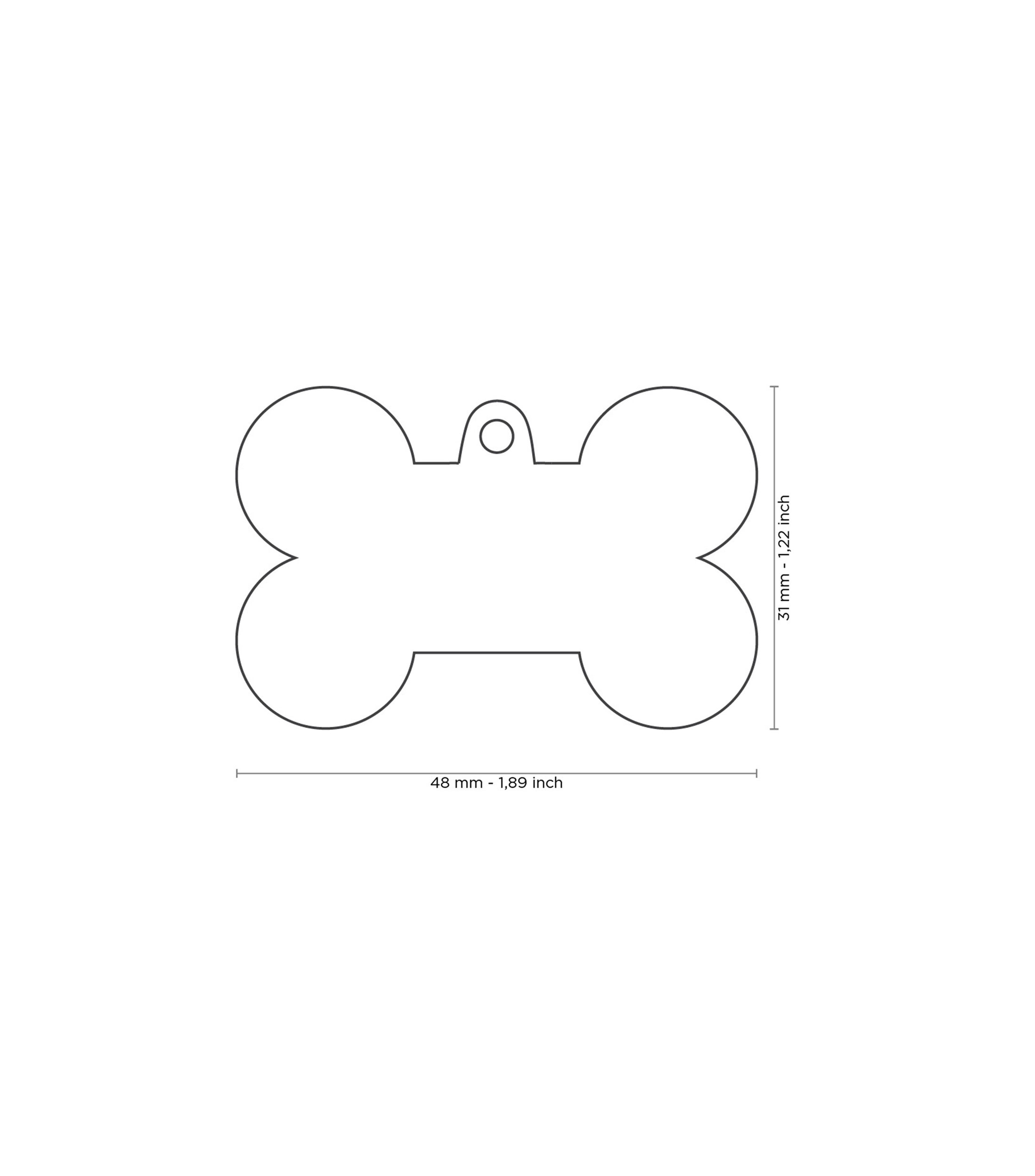 Placa para Mascota Basic Hueso en aluminio