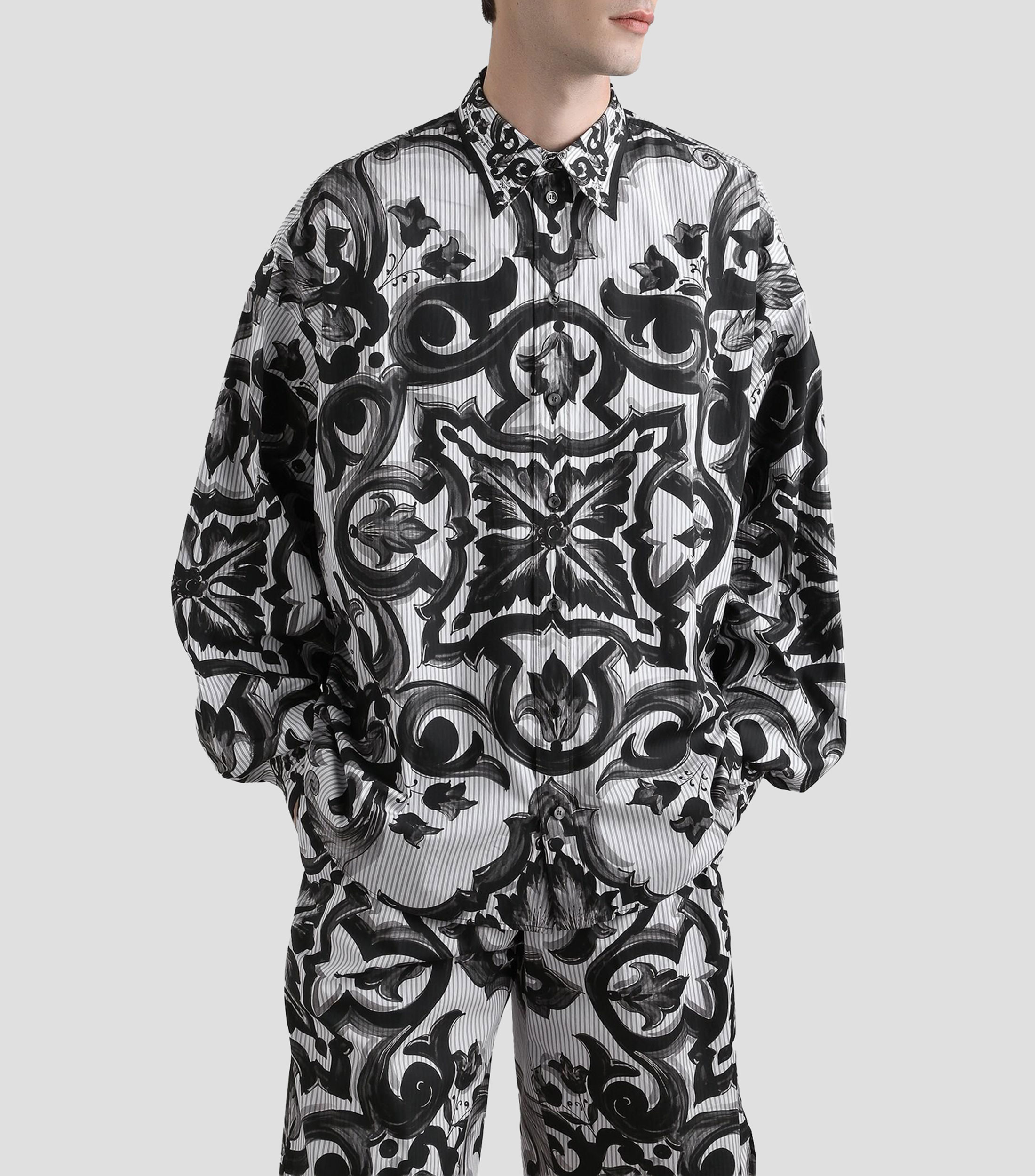 Camisa estampada manga larga Maiolica Hombre