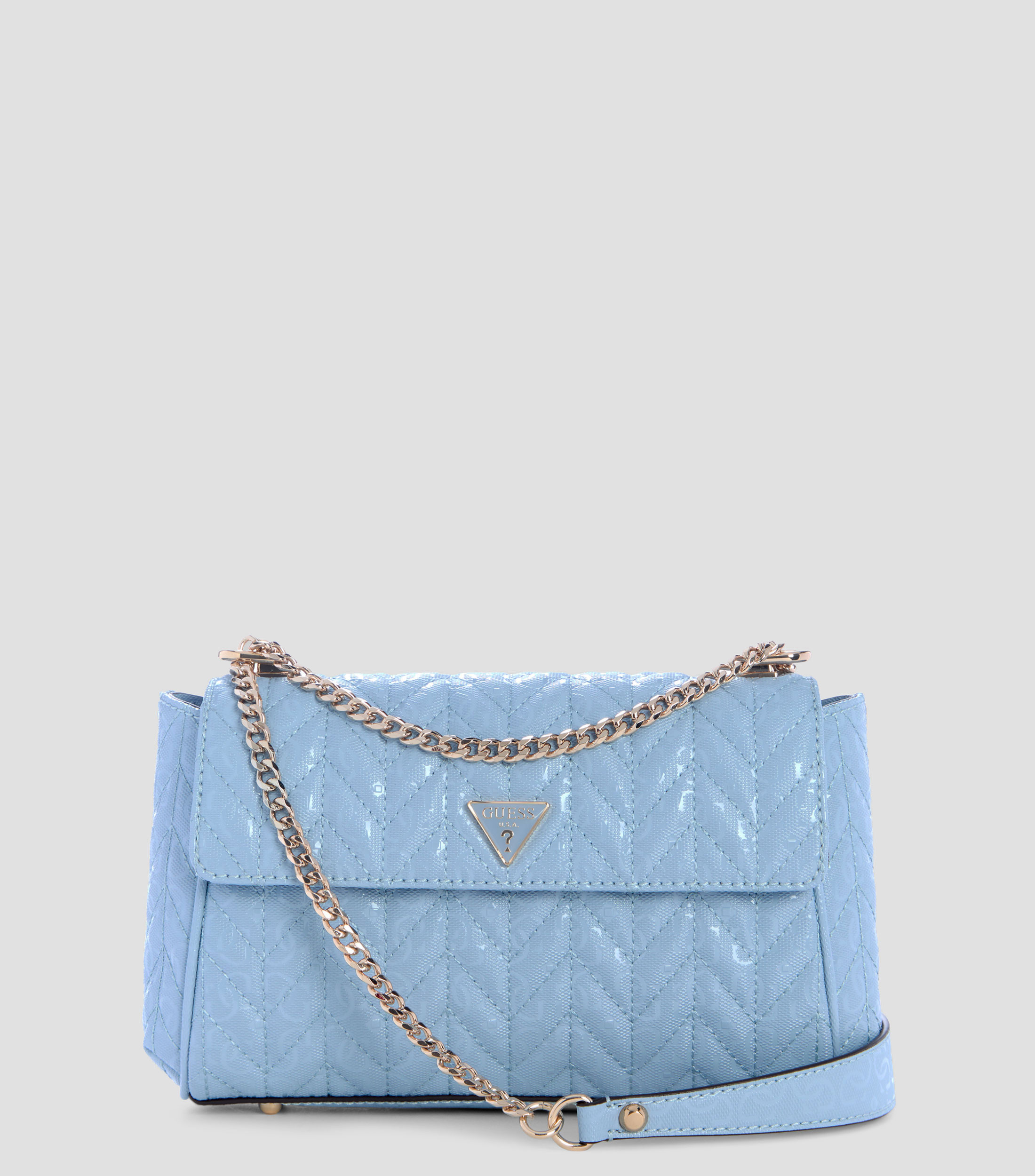 Bolsa crossbody estampado de monograma con detalle texturizado Mujer