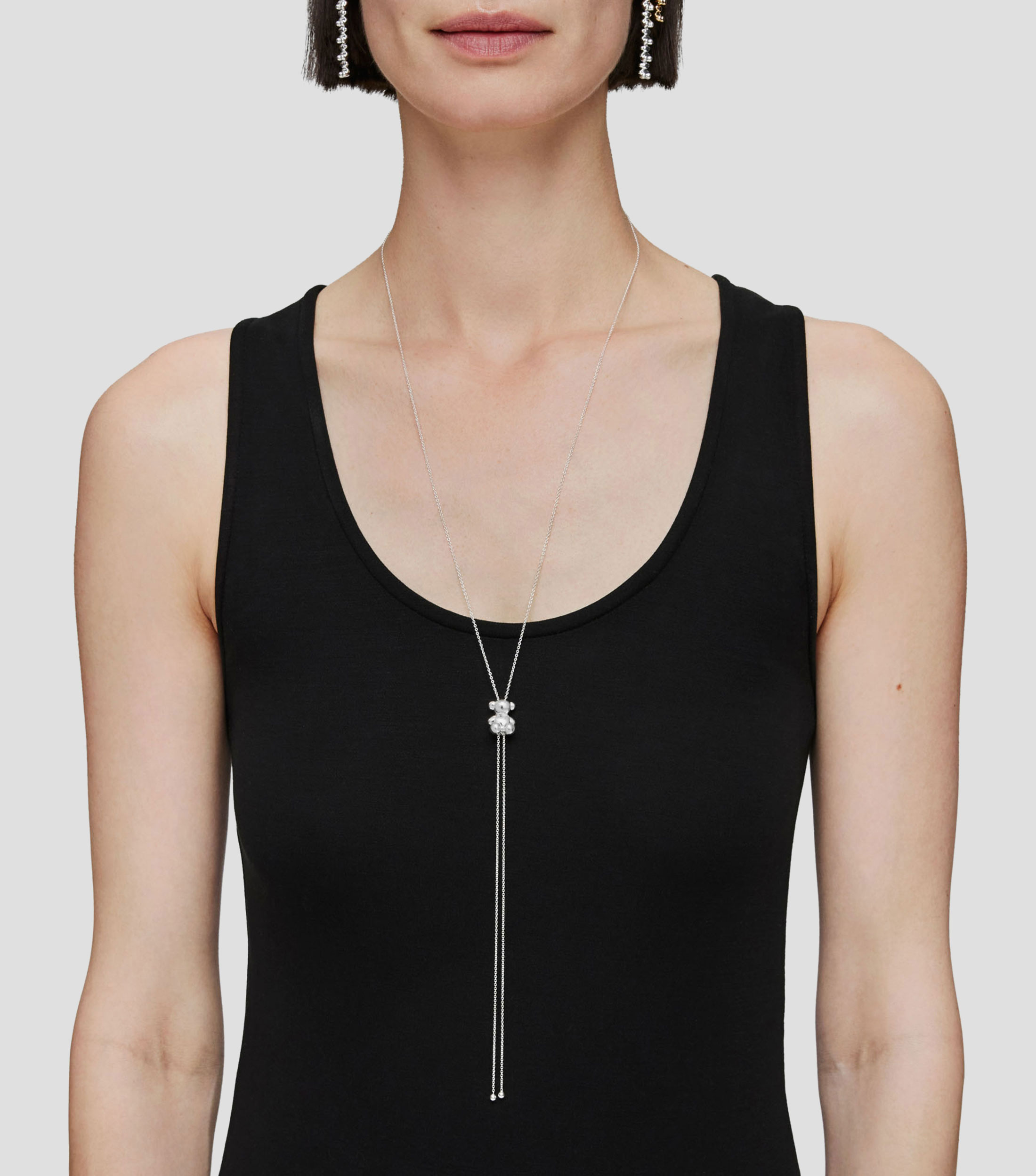 Collar largo en plata Mujer