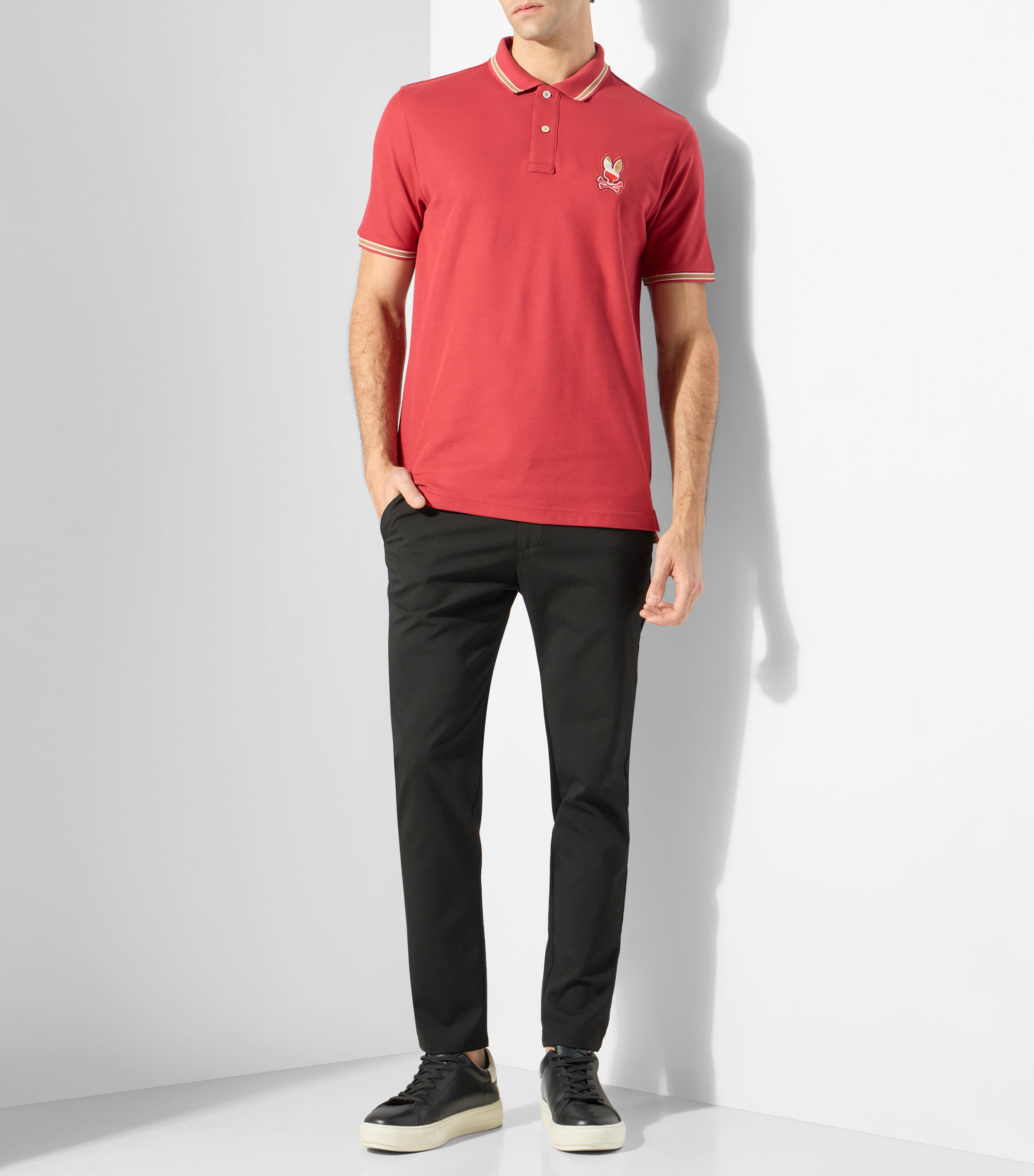 Playera tipo polo manga corta lisa Hombre