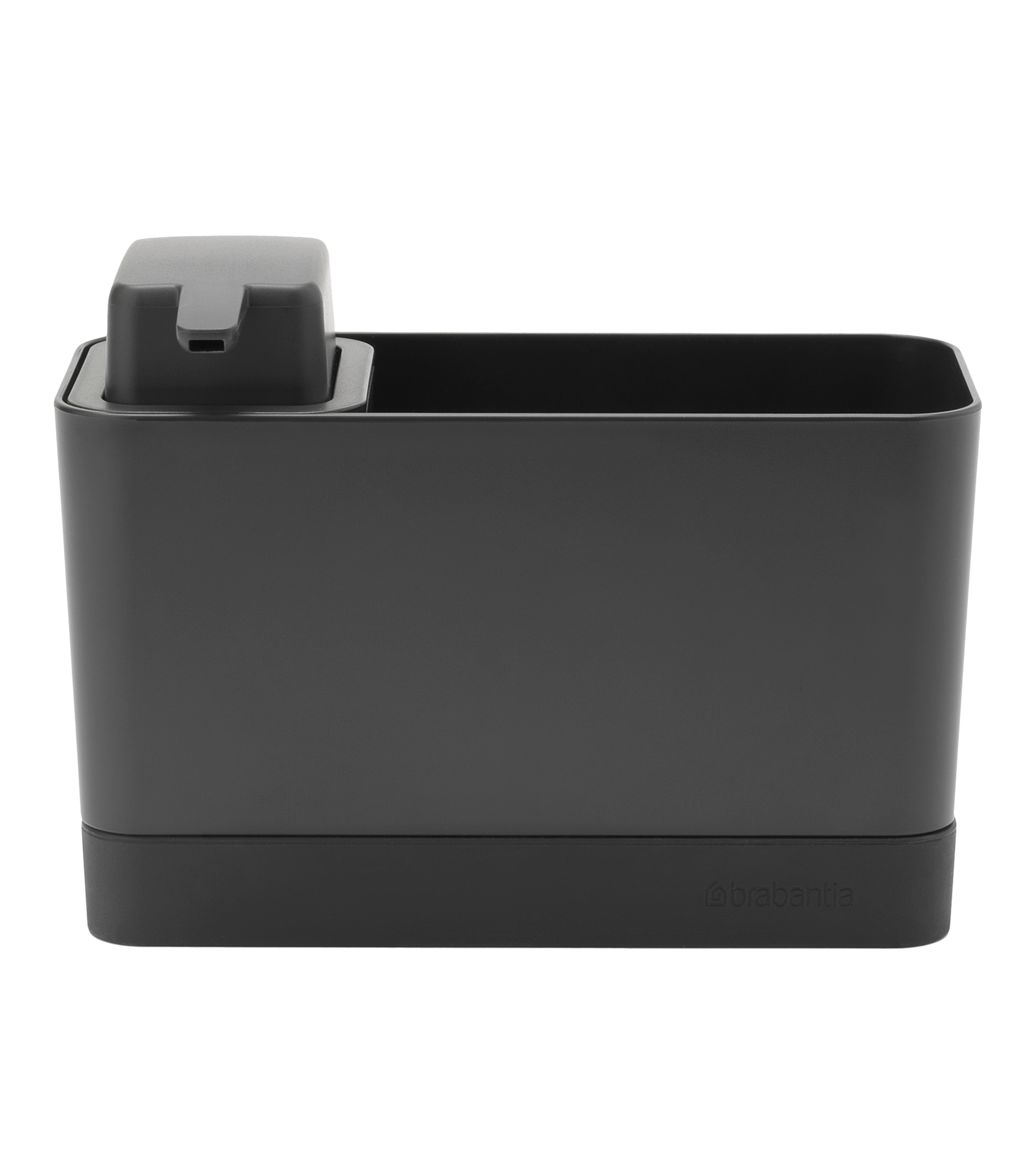 Organizador con dispensador de jabón gris oscuro
