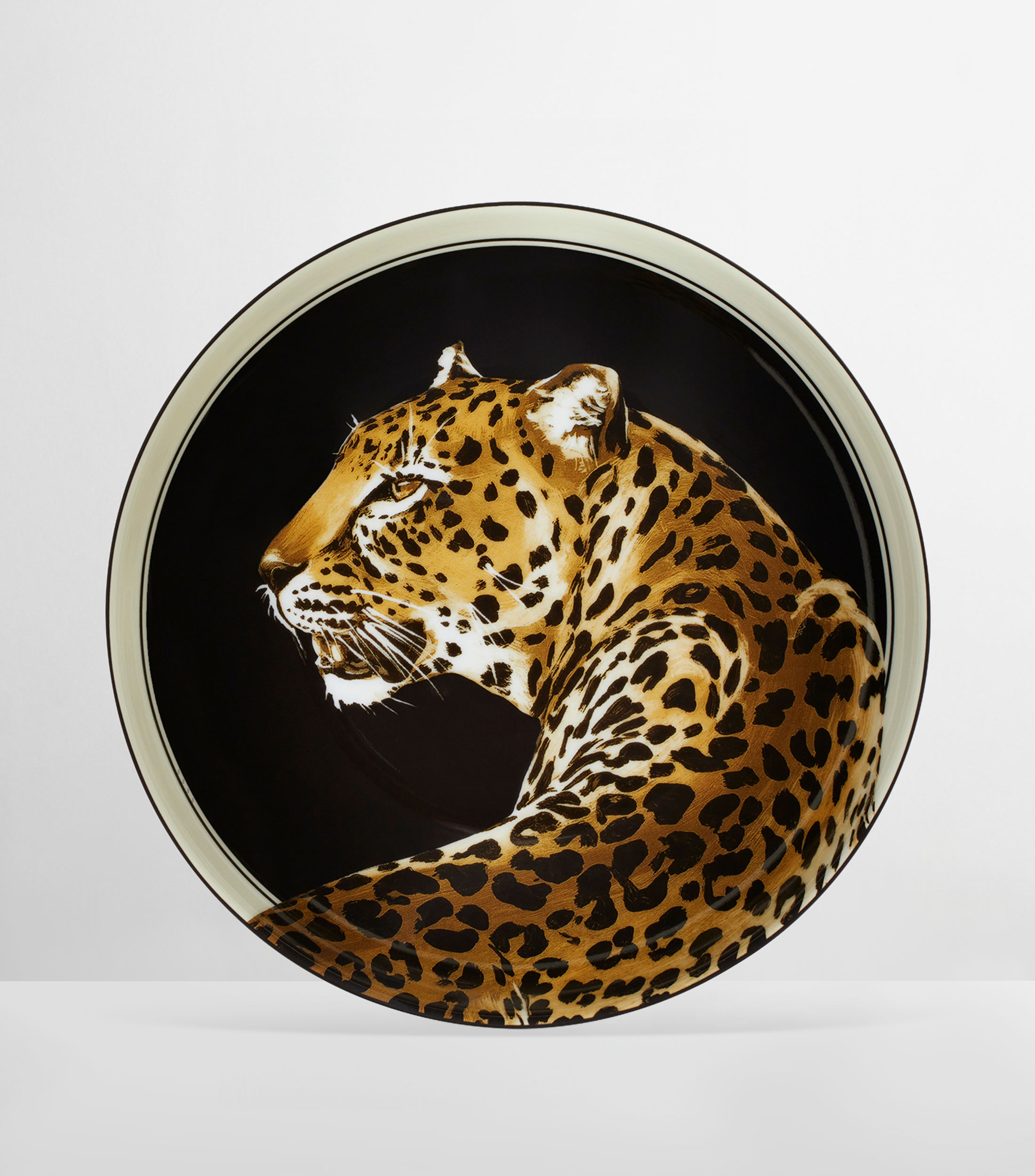 Set 2 platos para sopa Leopardo en porcelana estampado