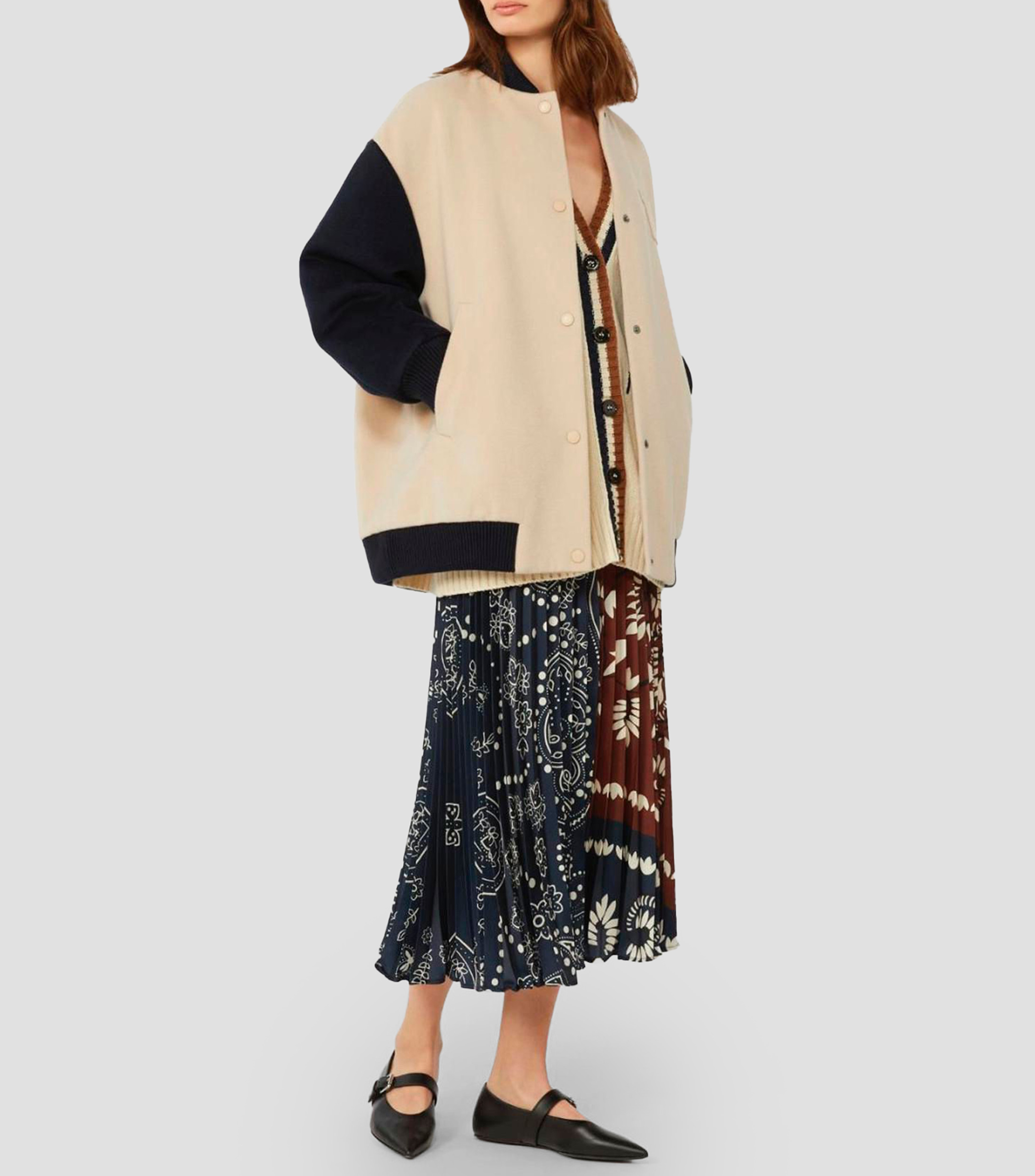 Falda midi de corte regular con estampado Mujer