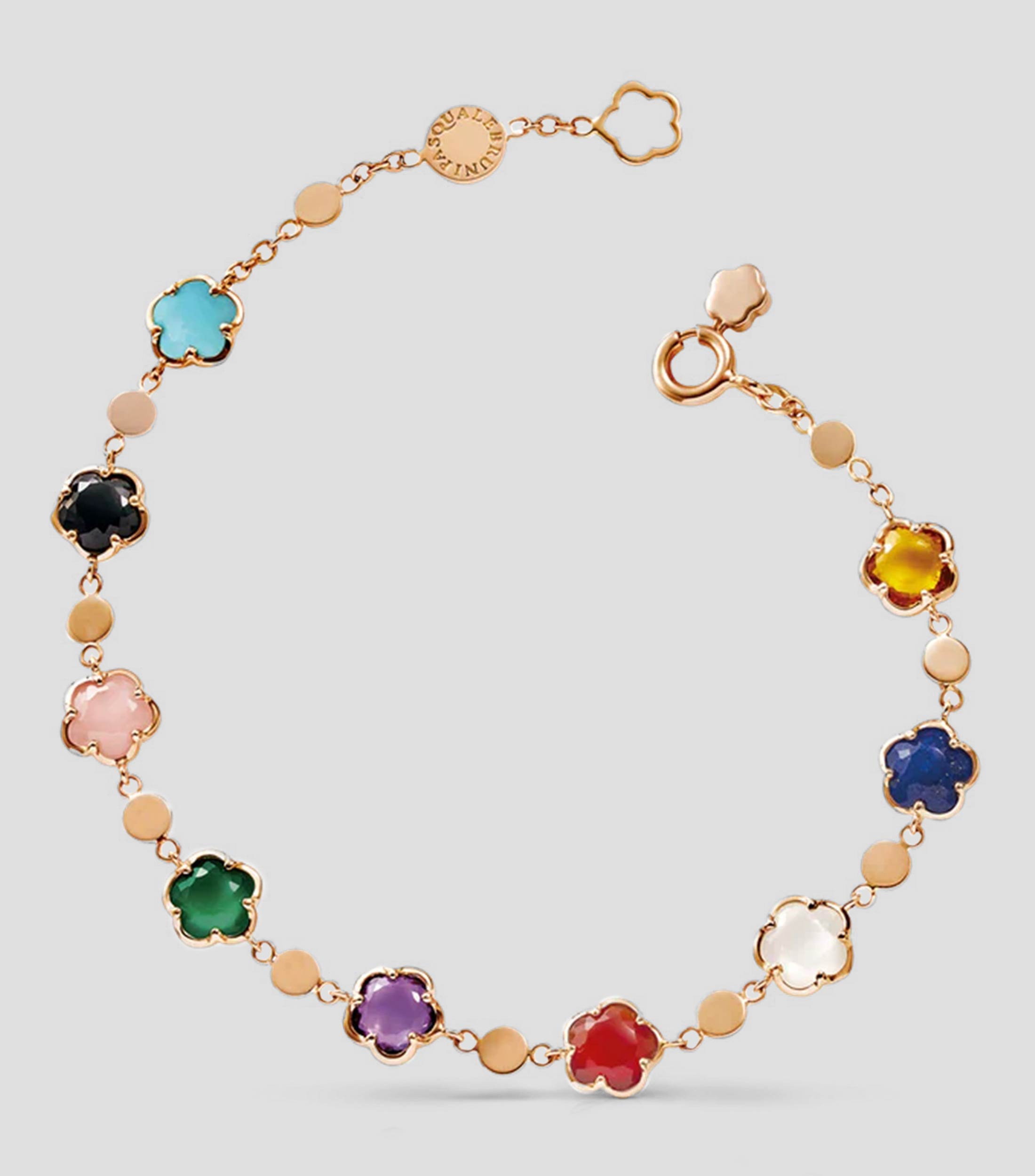 Pulsera en oro rosa con motivo de flor Mujer