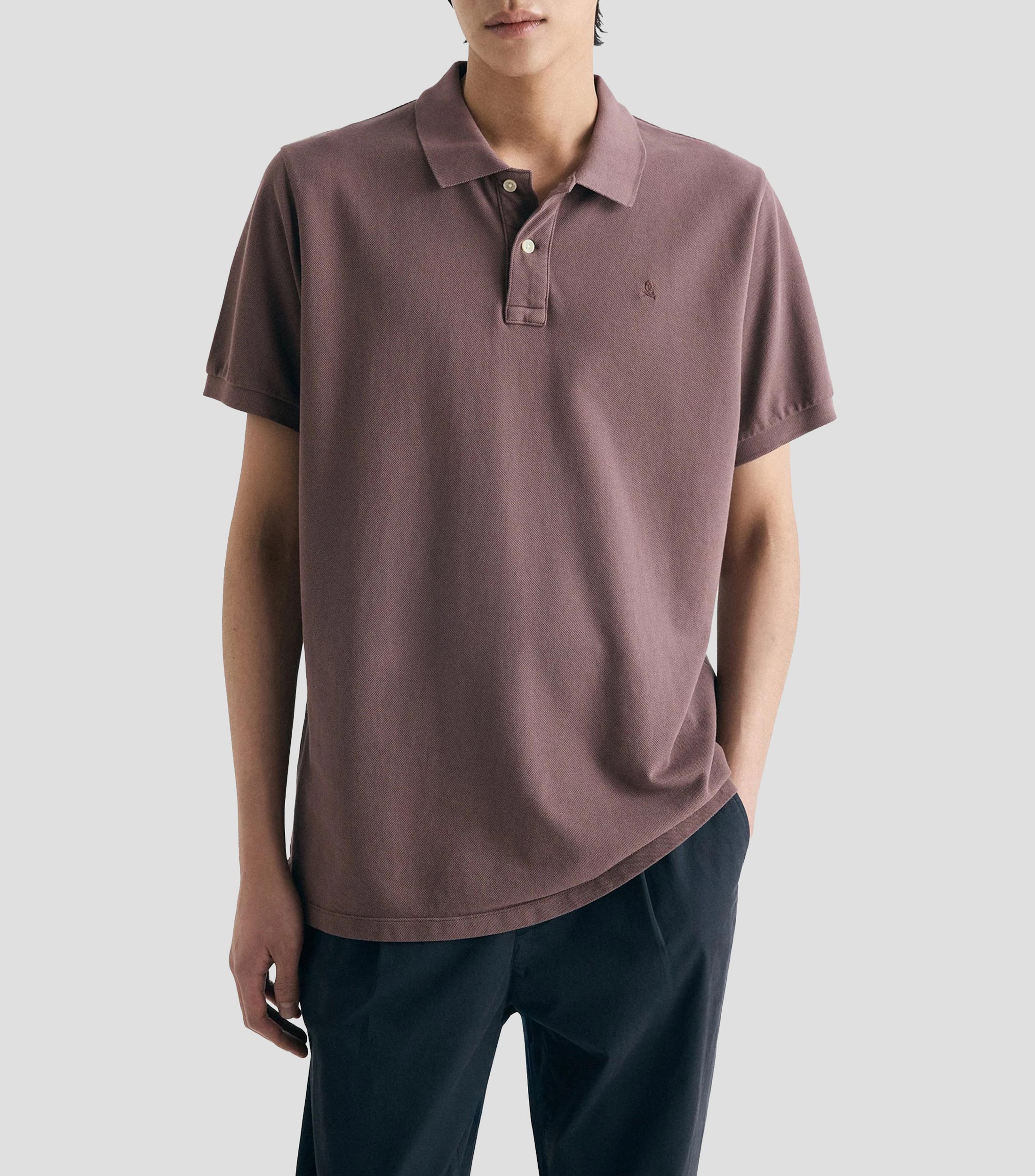 Playera tipo polo manga corta lisa Hombre