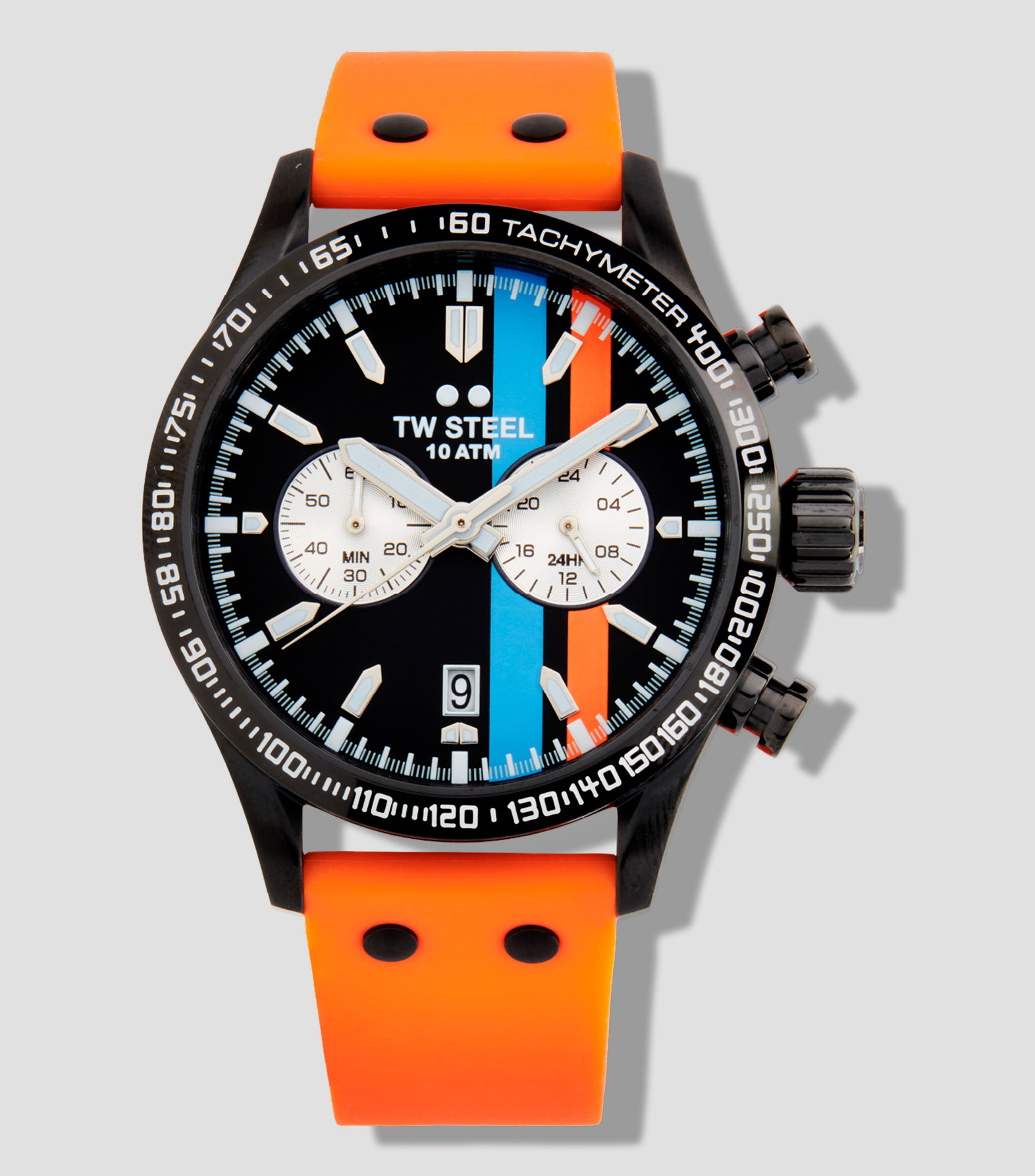 Reloj para Hombre VS124 Volantes Sport Deportivo Negro, Naranja