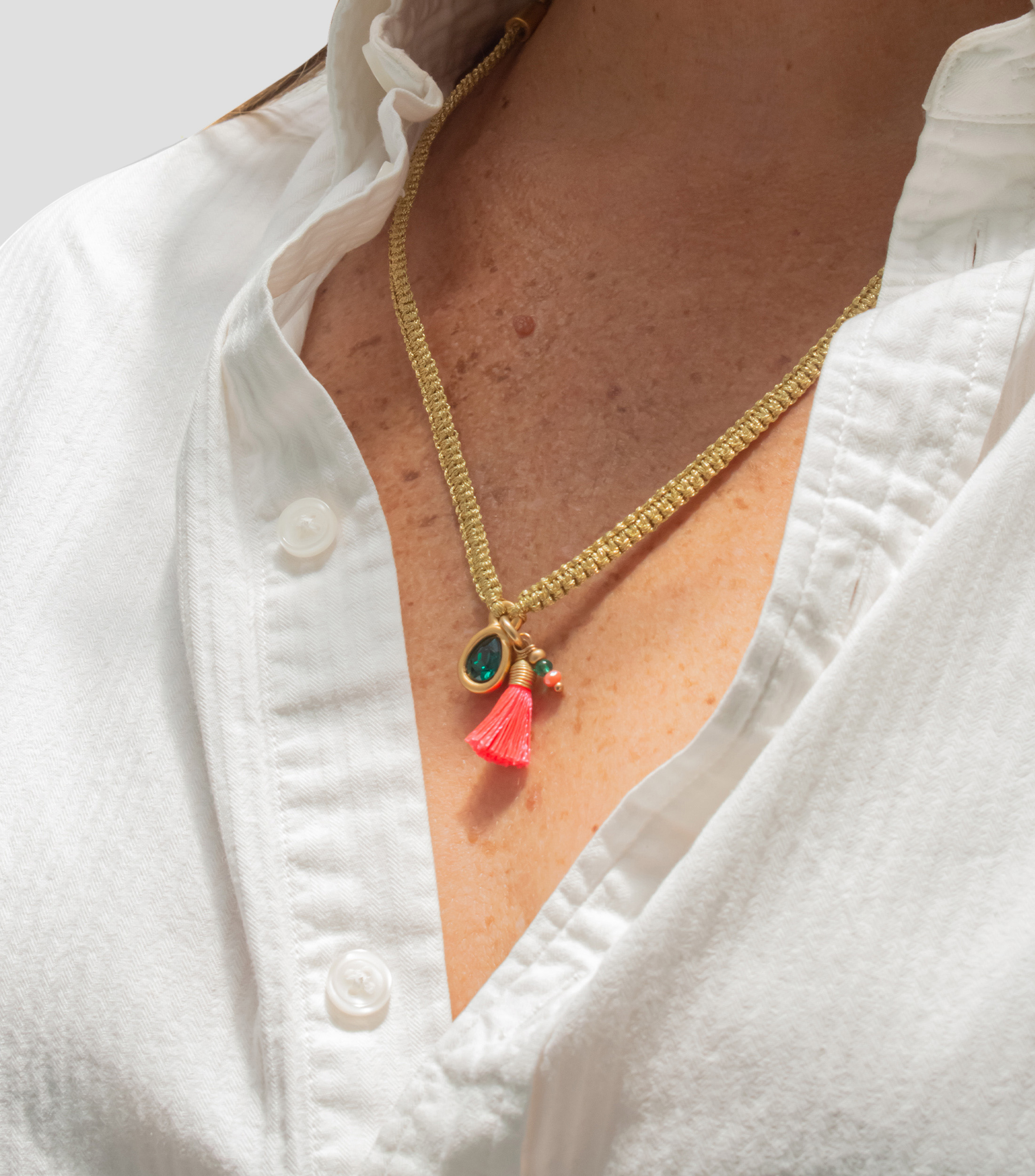 Collar corto con gota de cristal Mujer