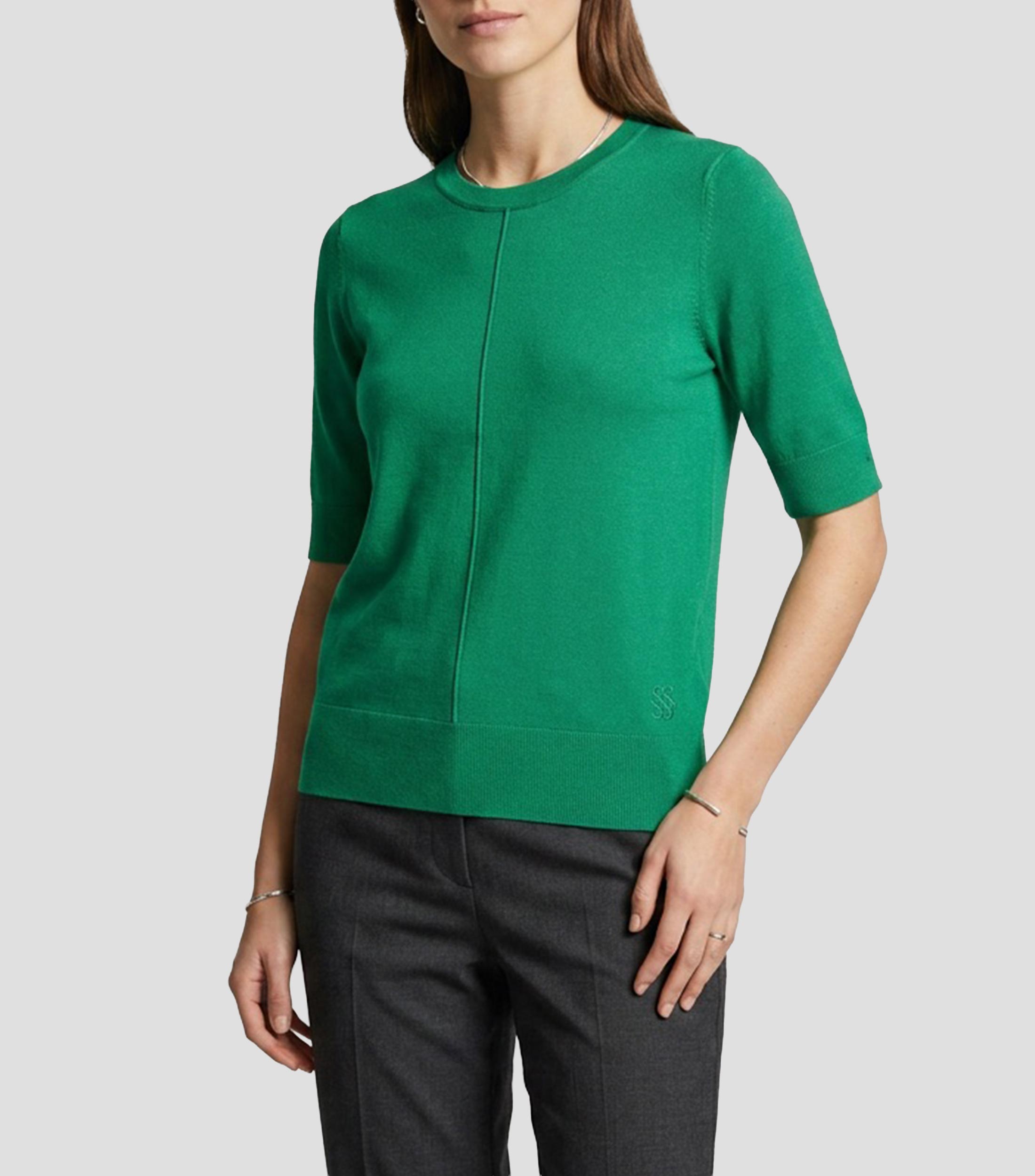Playera cuello redondo manga corta lisa Mujer