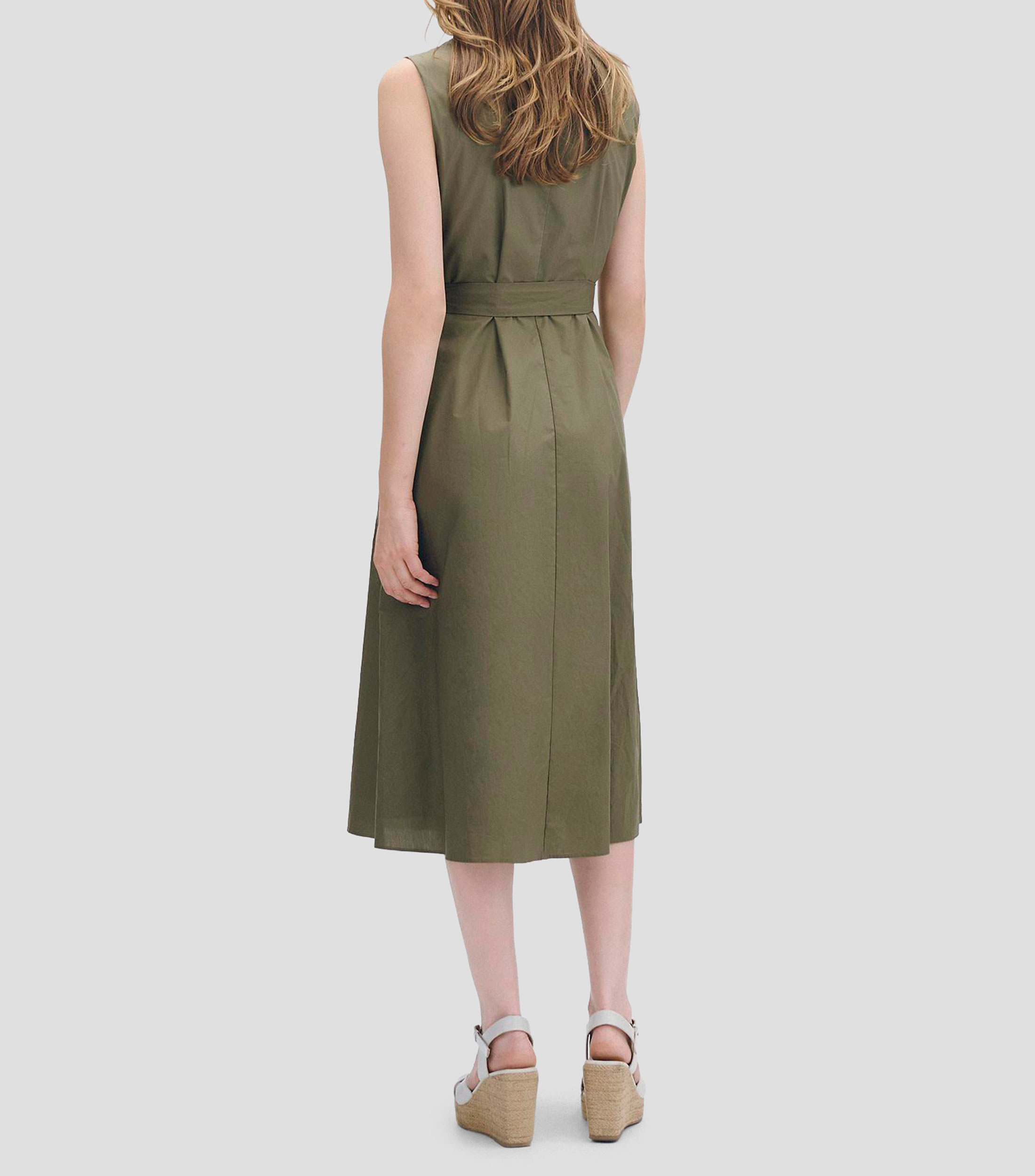 Vestido línea A cruzado corte francés cuello solapa invertida Mujer