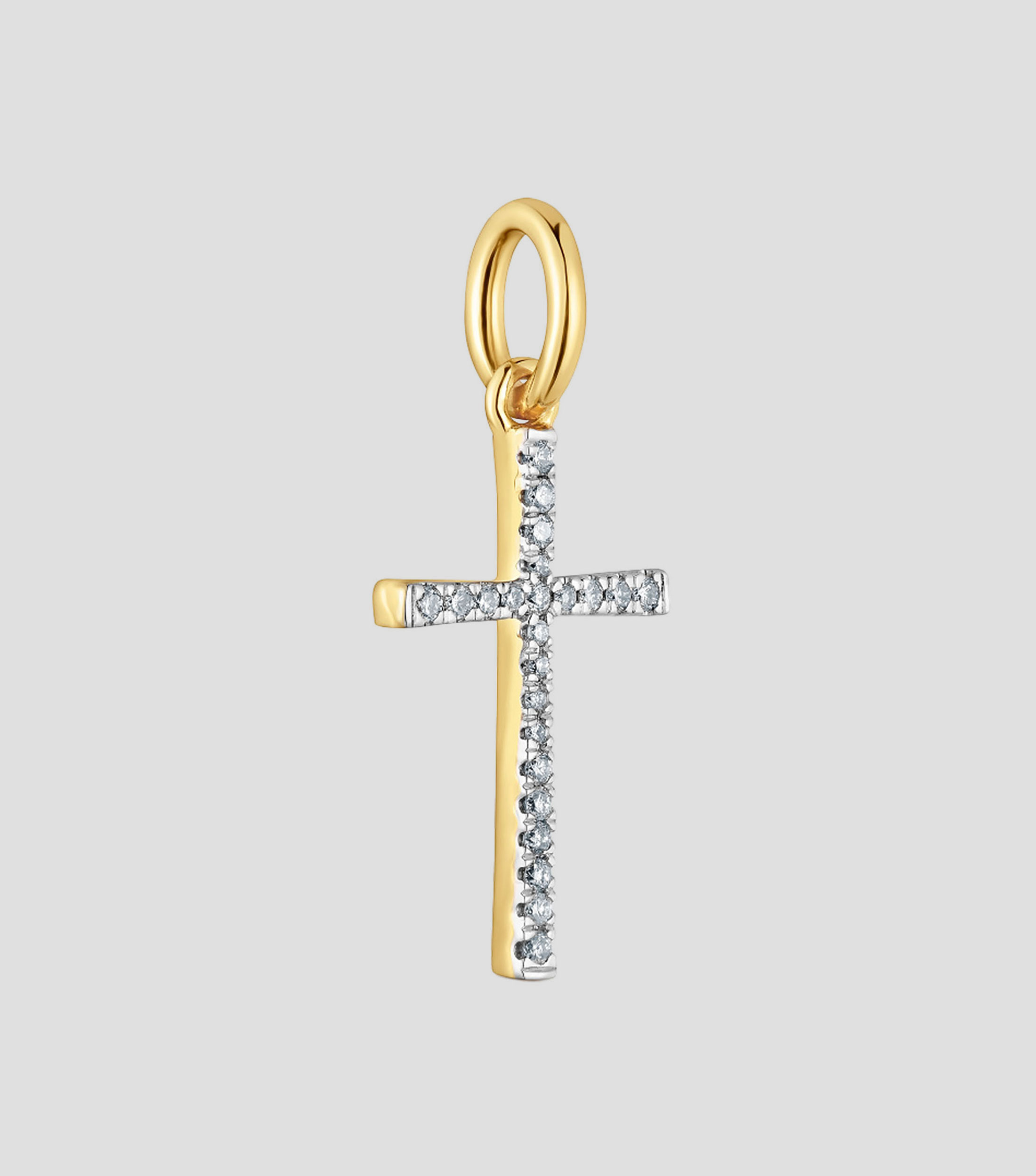 Colgante en Oro Amarillo 18 Kilates cruz Mujer