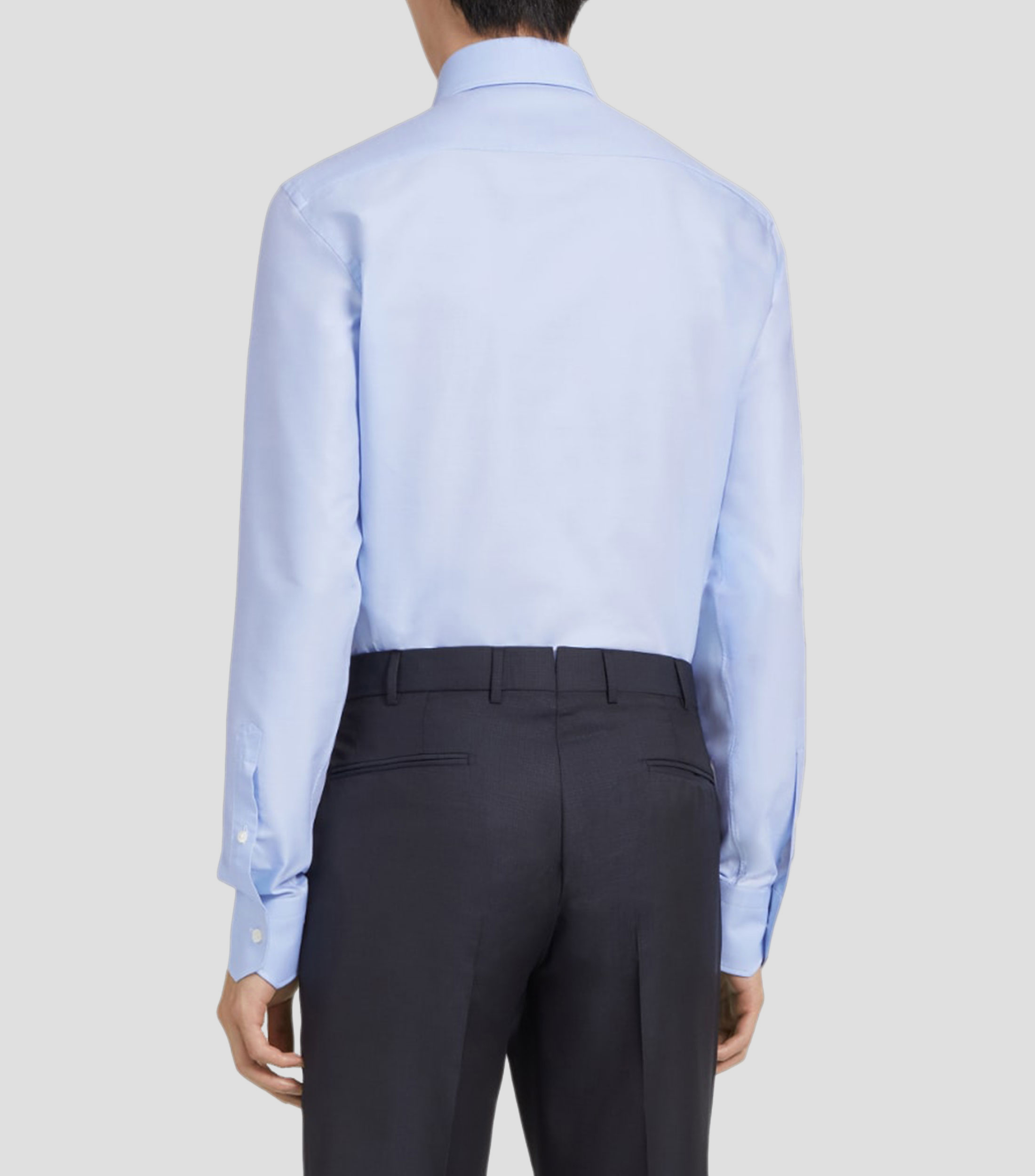 Camisa de vestir sólida manga larga Hombre