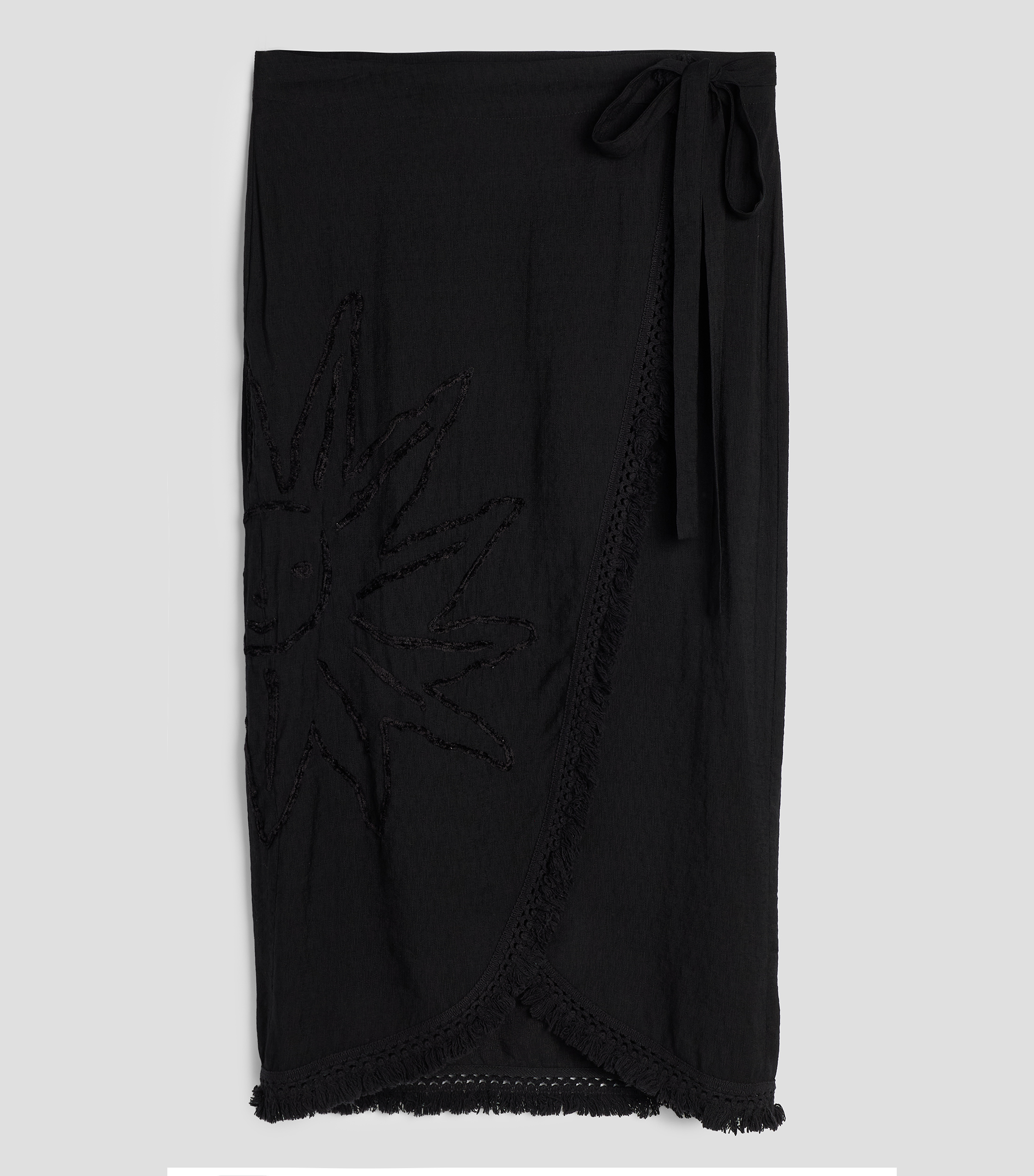 Falda midi de corte recto fantasía Mujer