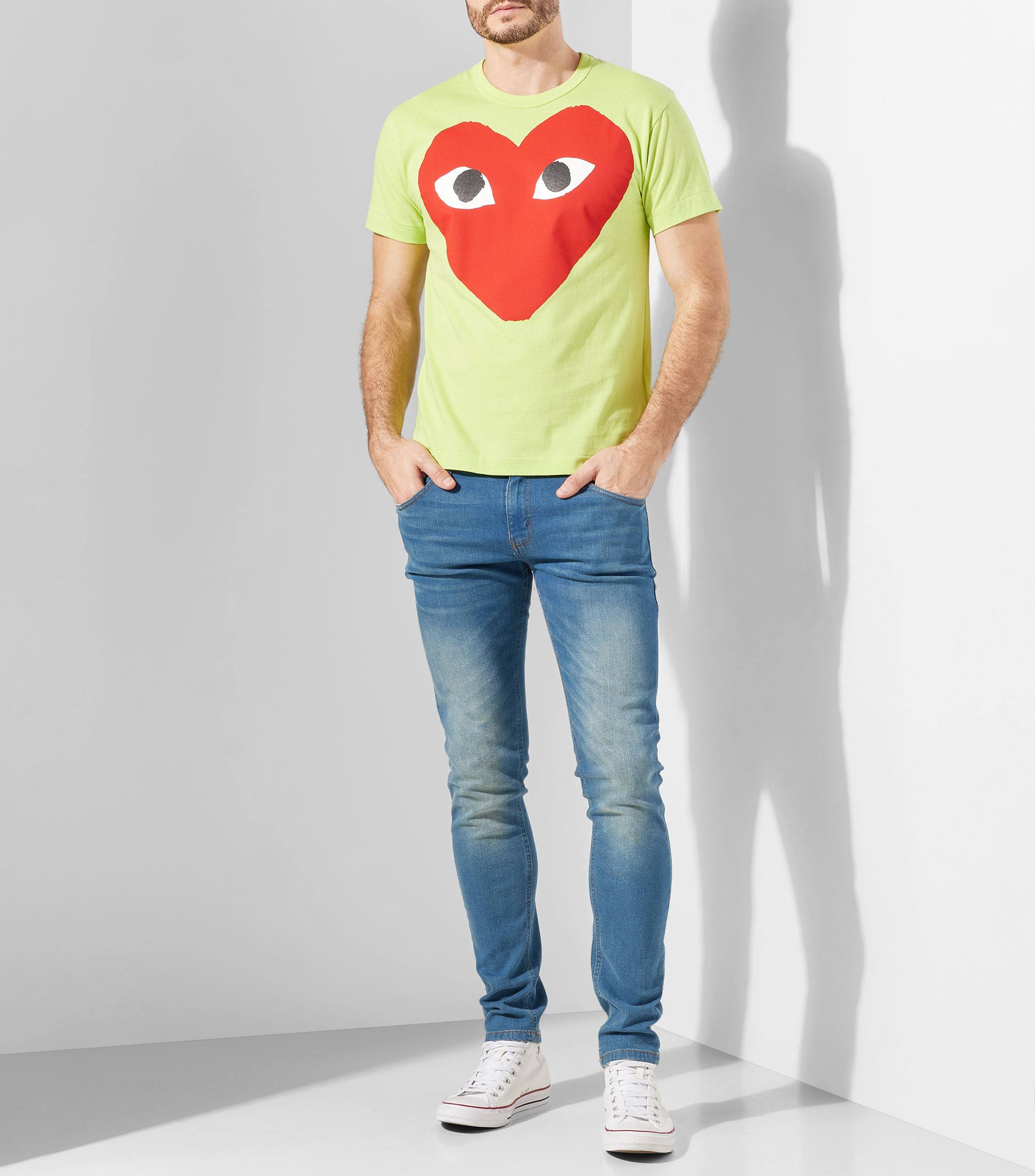Playera cuello redondo manga corta con estampado Hombre