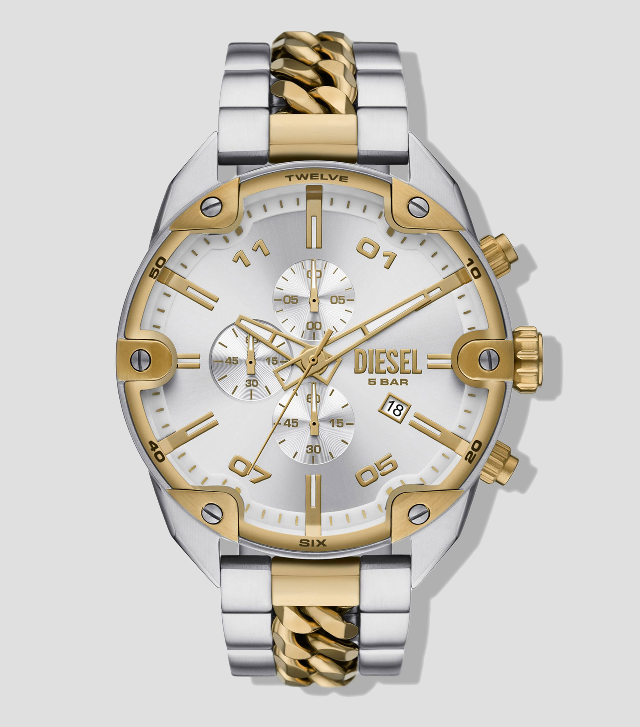 Reloj para Hombre Spiked de Vestir, plata, dorado