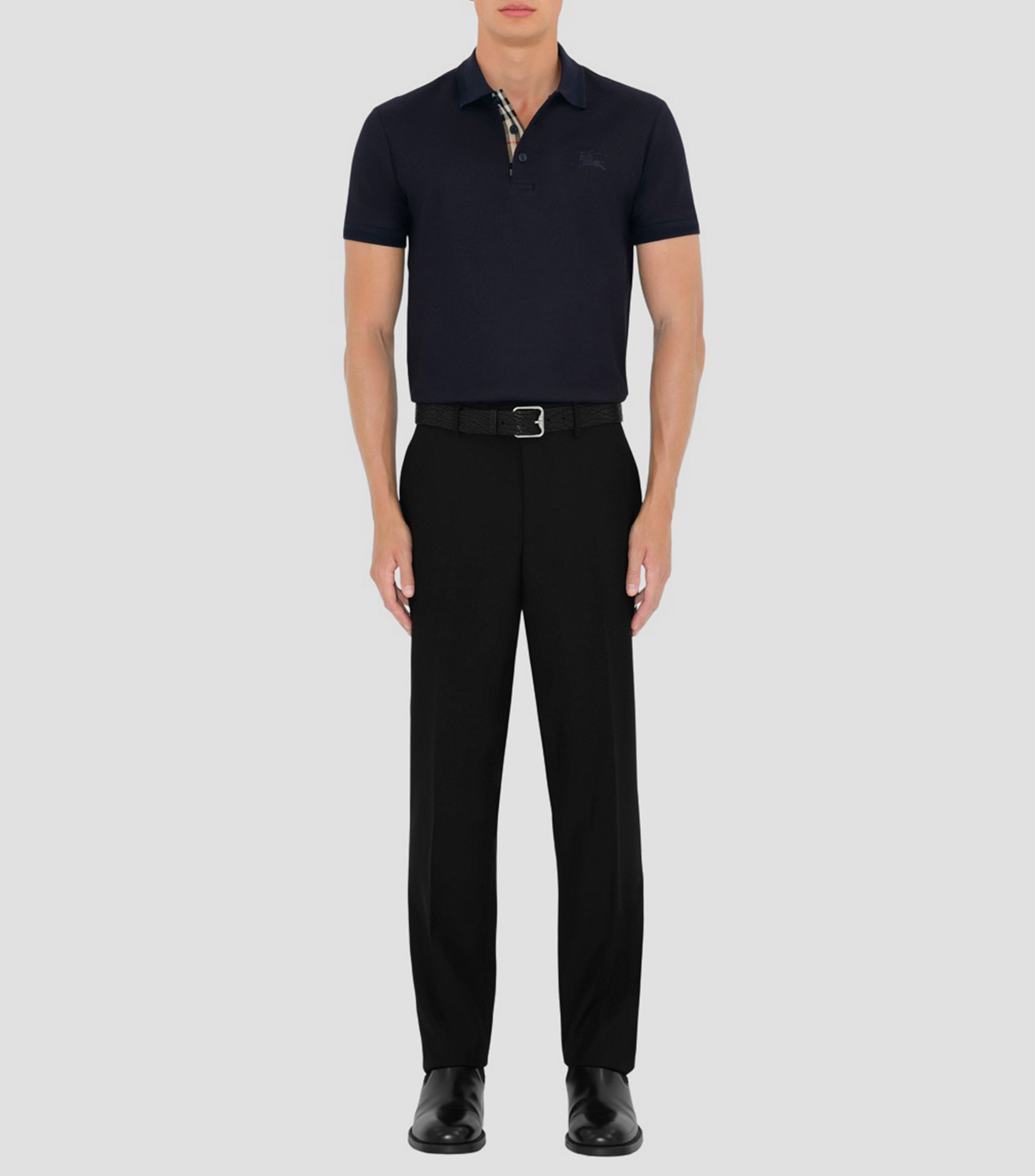 Playera tipo polo manga corta lisa Hombre