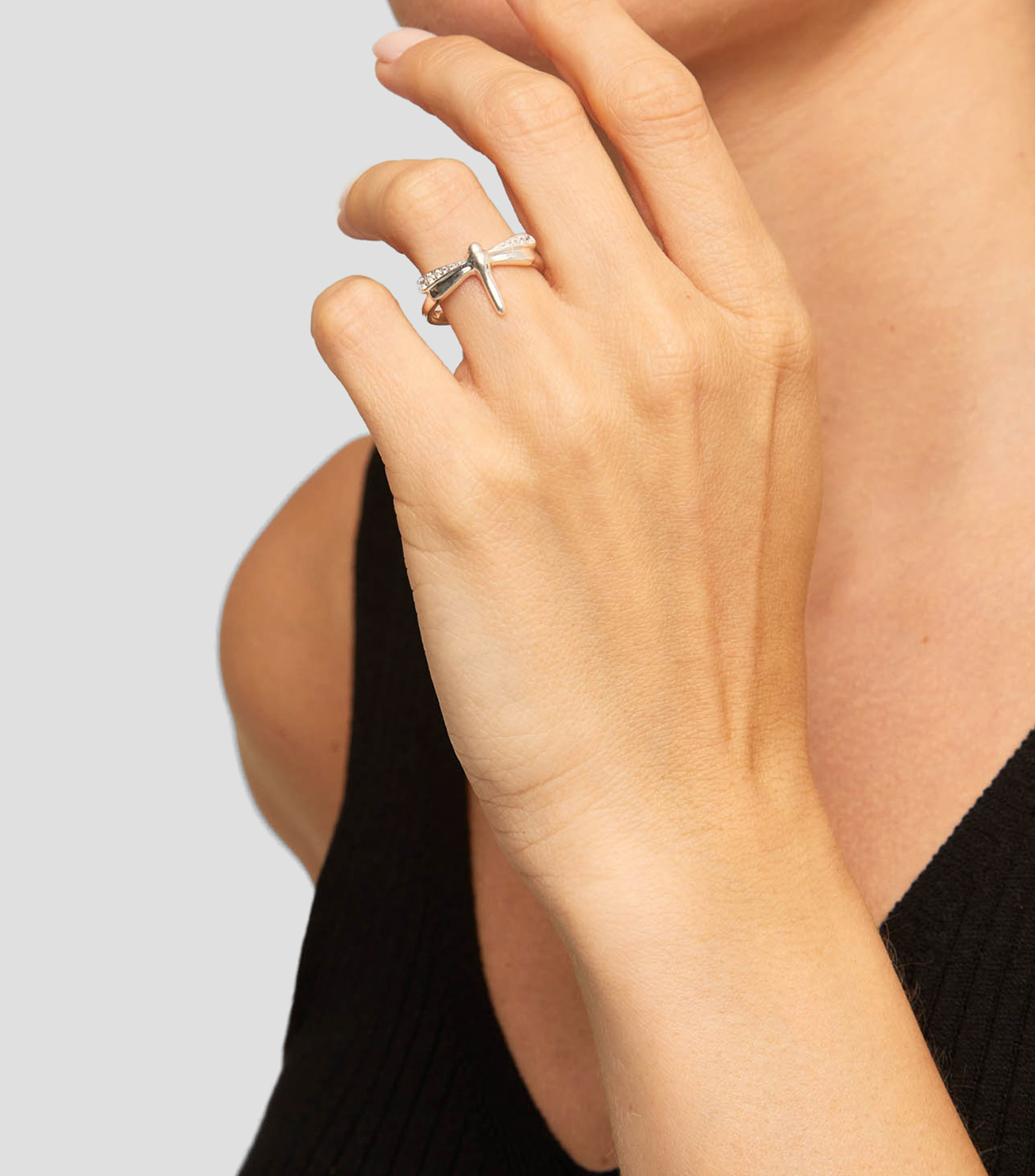 Anillo Fortune con libélula y topacios Mujer