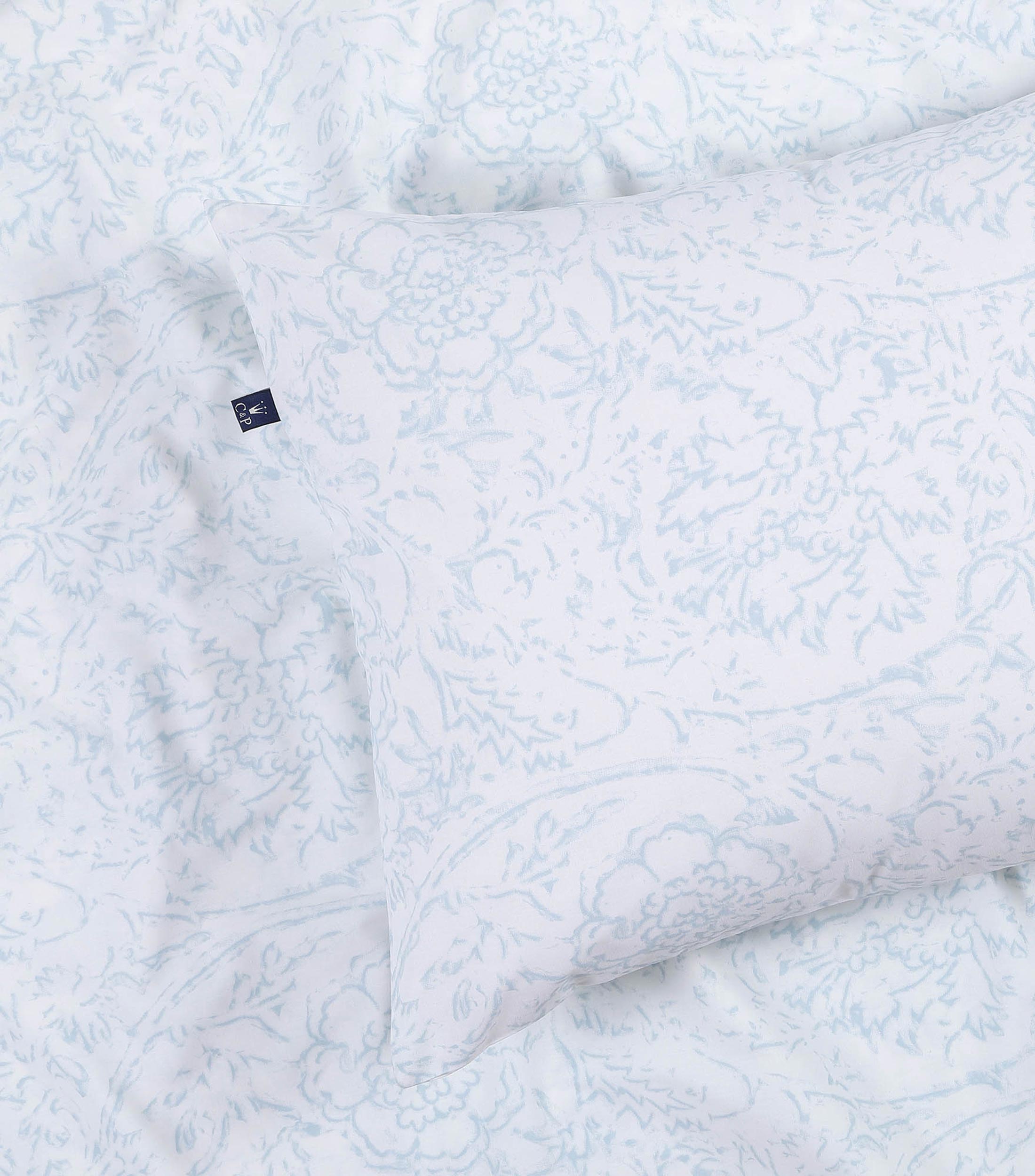 Juego de Funda para Duvet King Size Algodon Dunn Blue Blanco con Azul