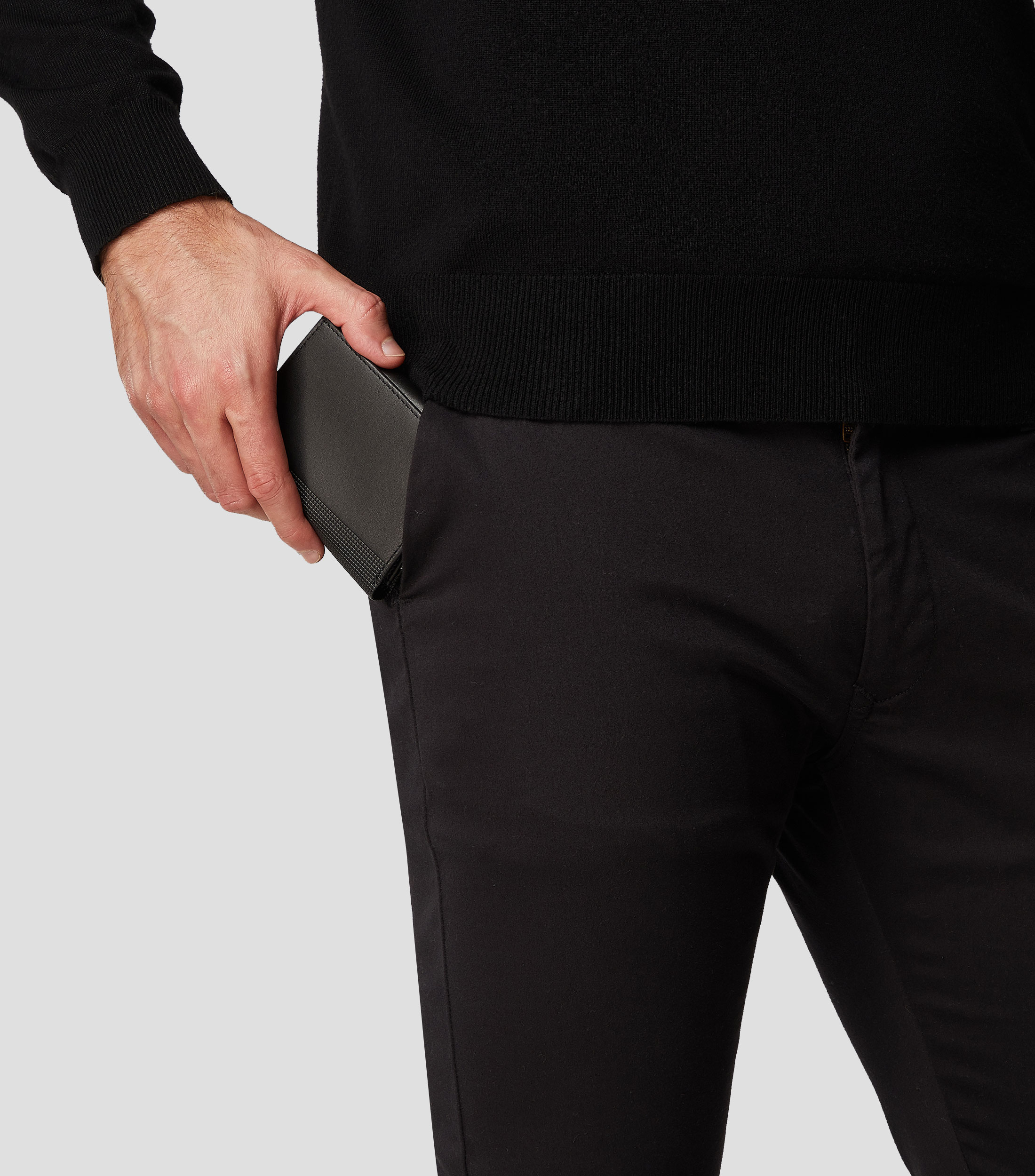 Cartera trifold negra en piel Altius Alox Hombre