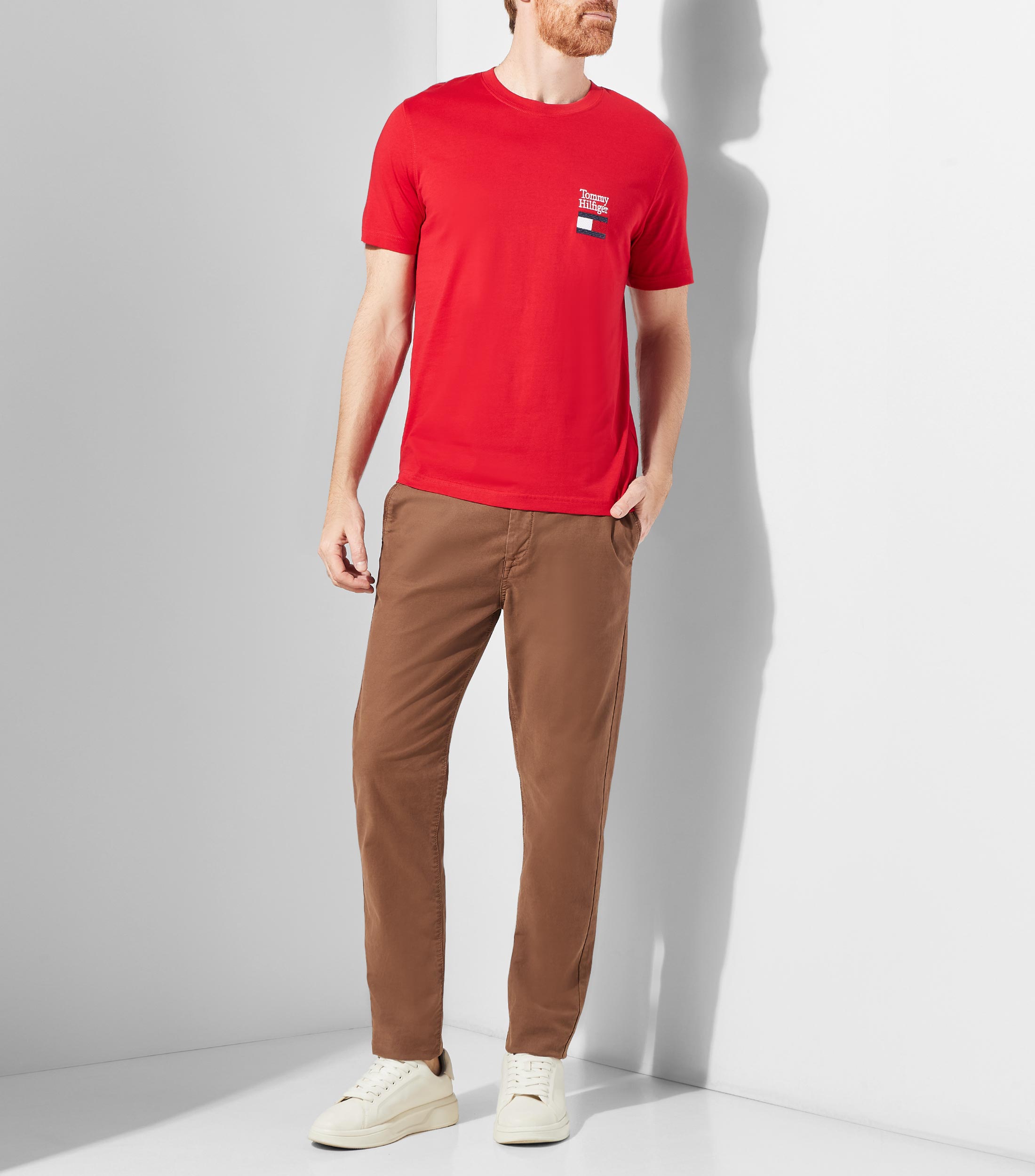 Playera cuello redondo manga corta sólida Hombre