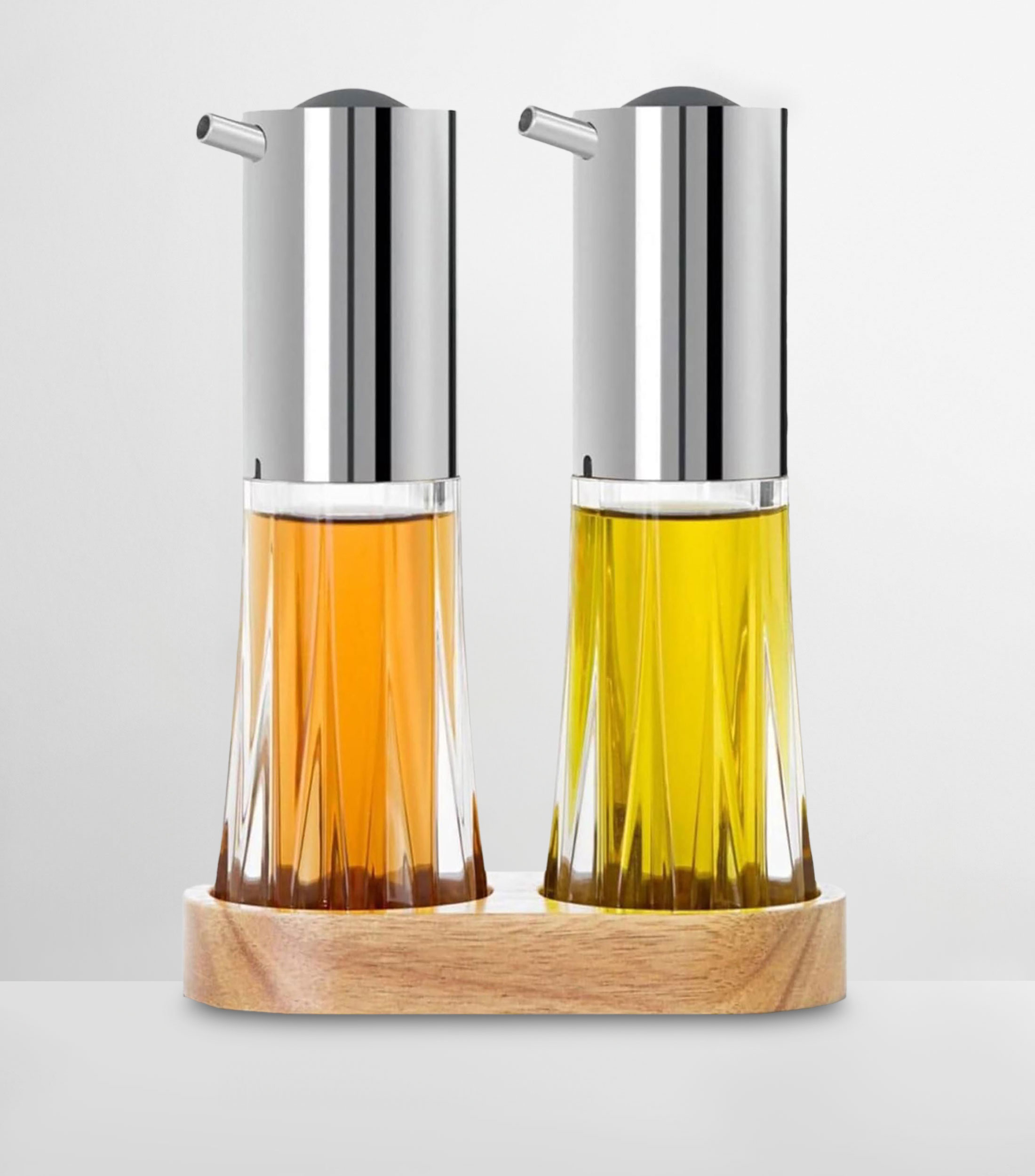 Set Dispensadores Menage Aceite y Vinagre con Base