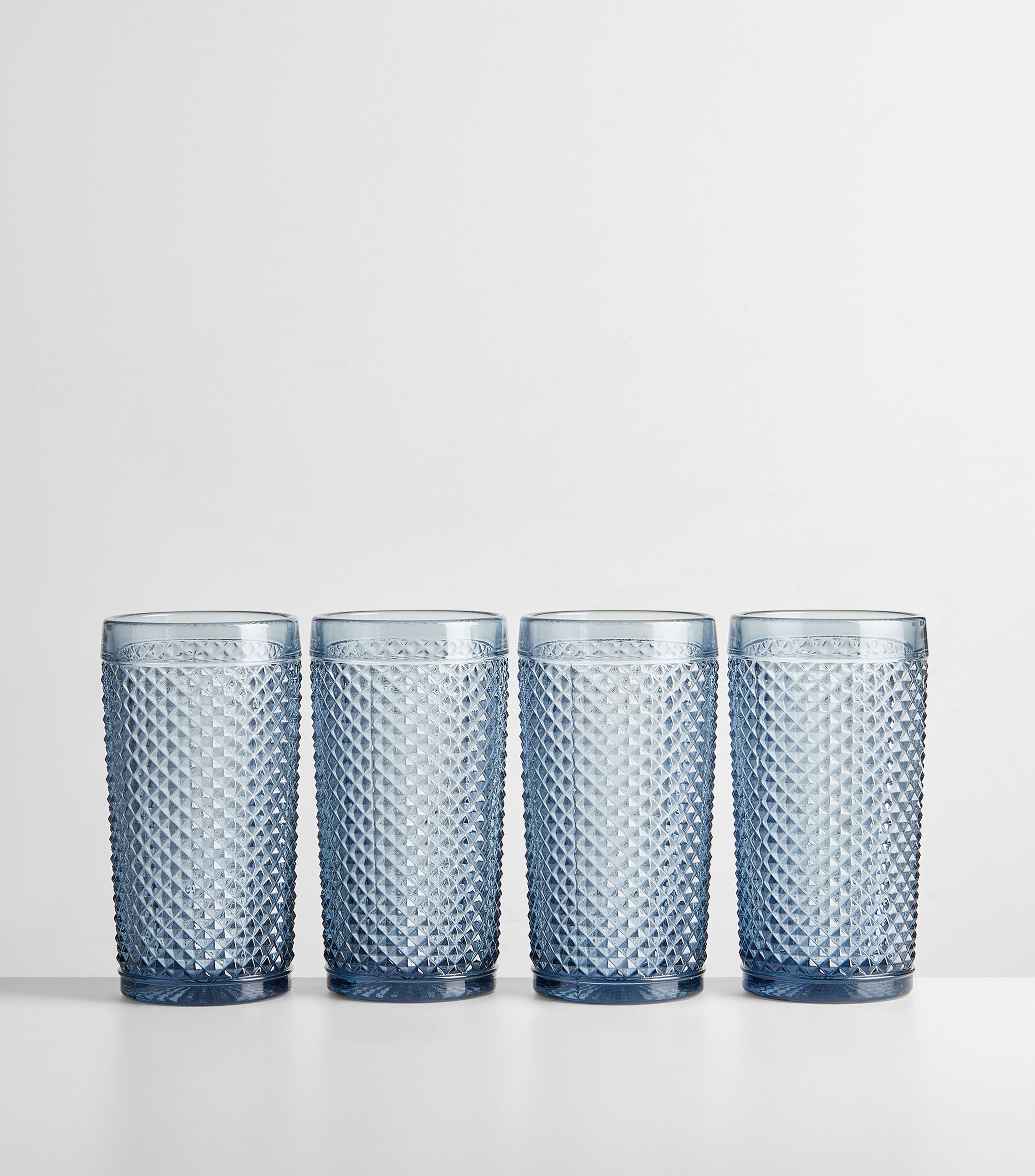 Set 4 vasos altos en vidrio