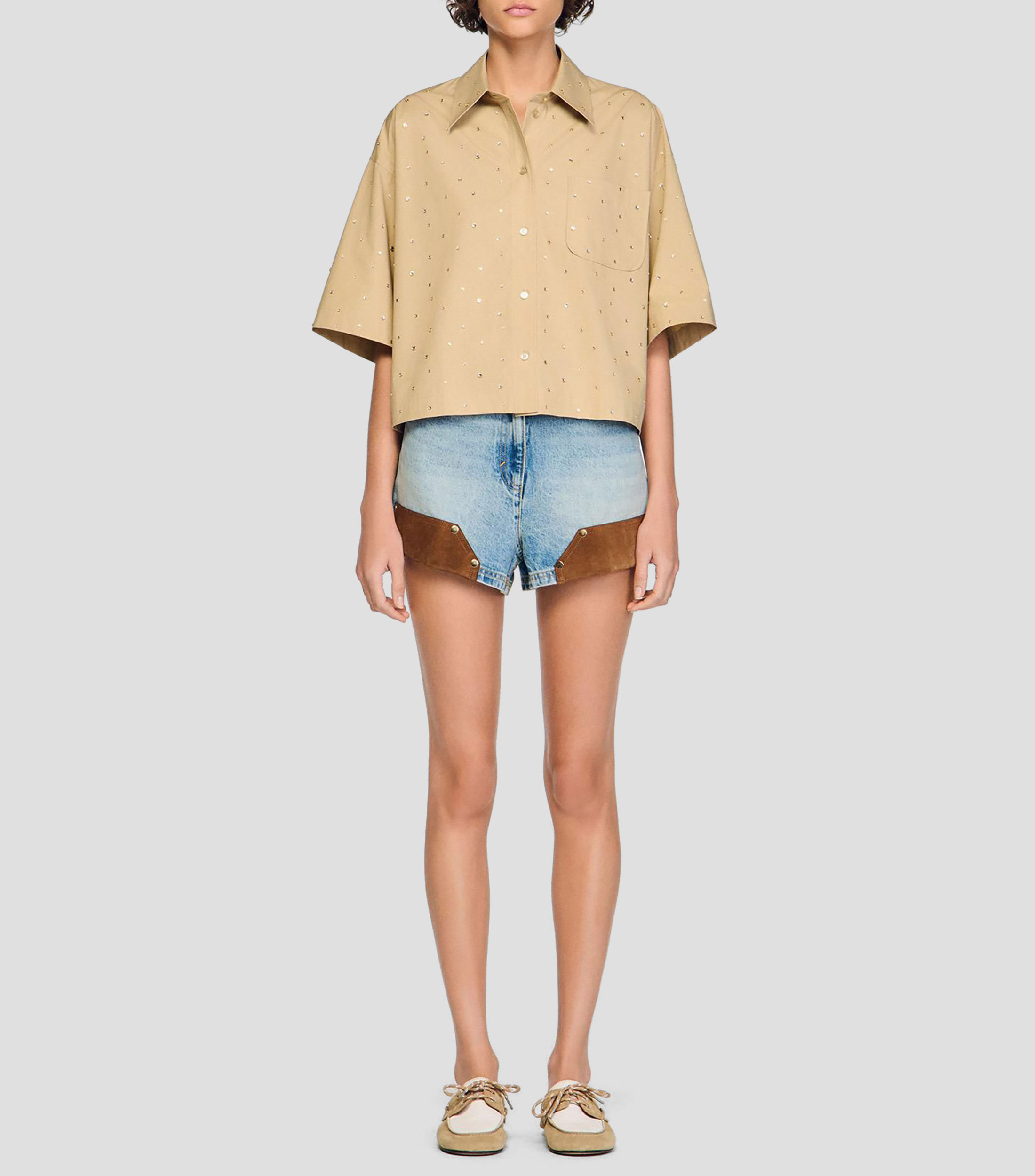Camisa estampada manga corta E26Rio Mujer
