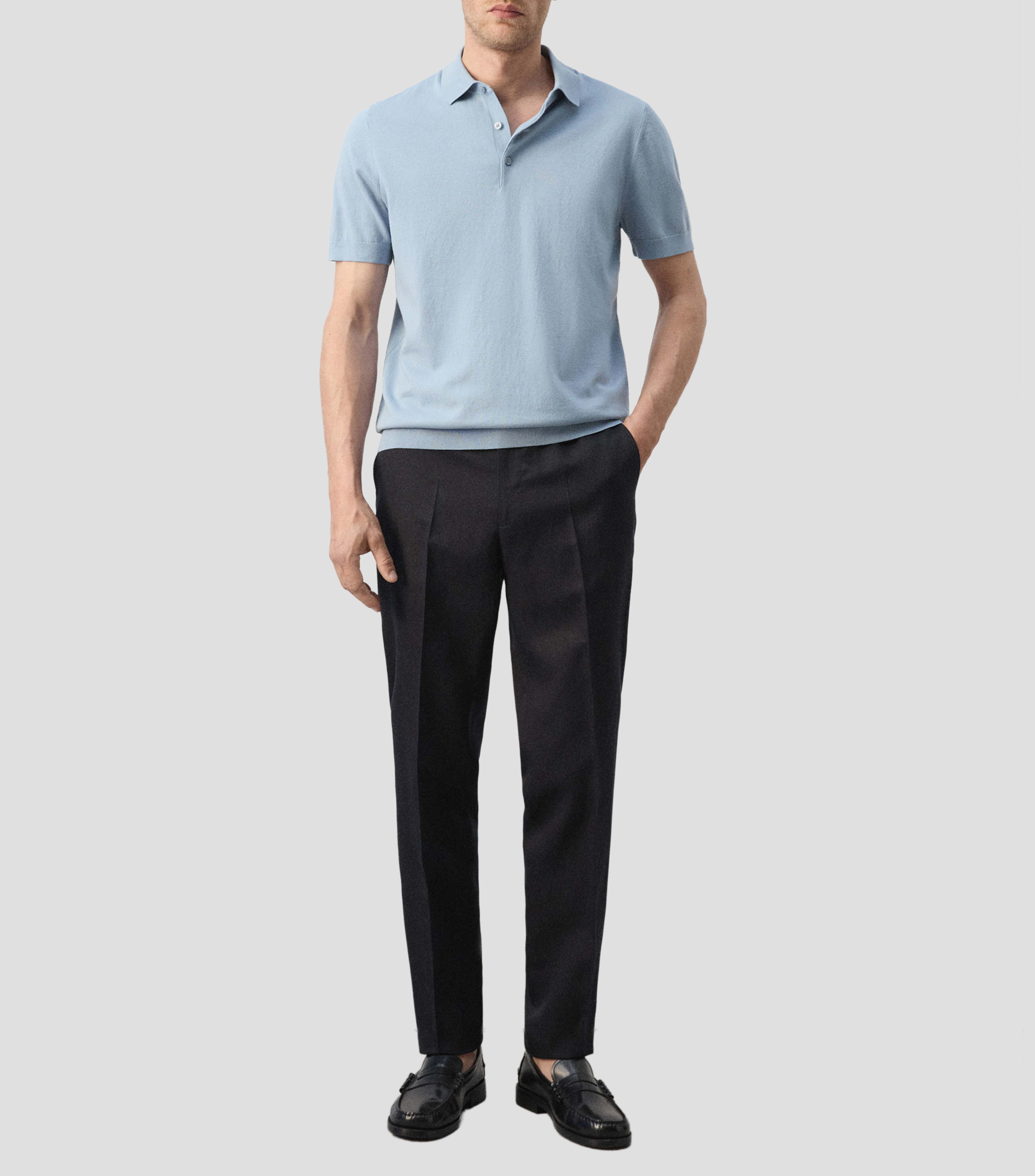 Playera tipo Polo manga corta liso Hombre