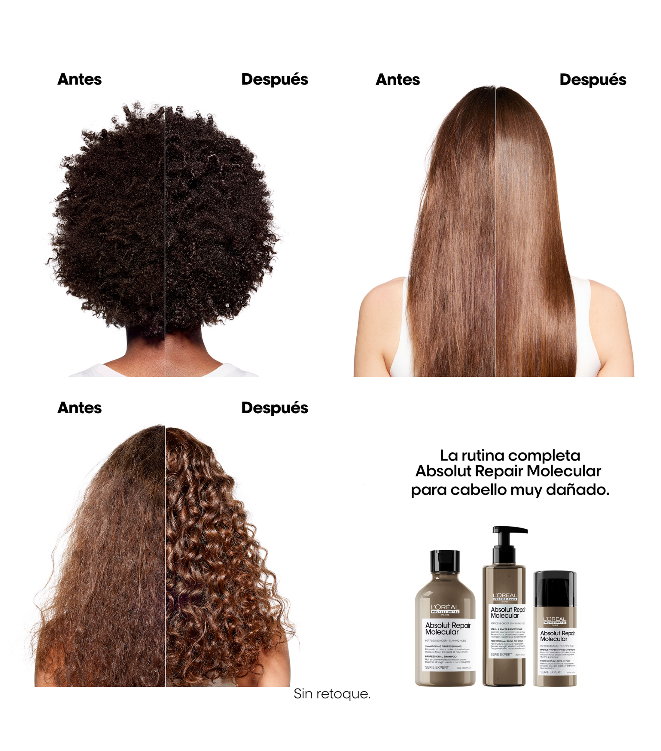 Shampoo para cabello Absolut Repair Molecular, 300 ml