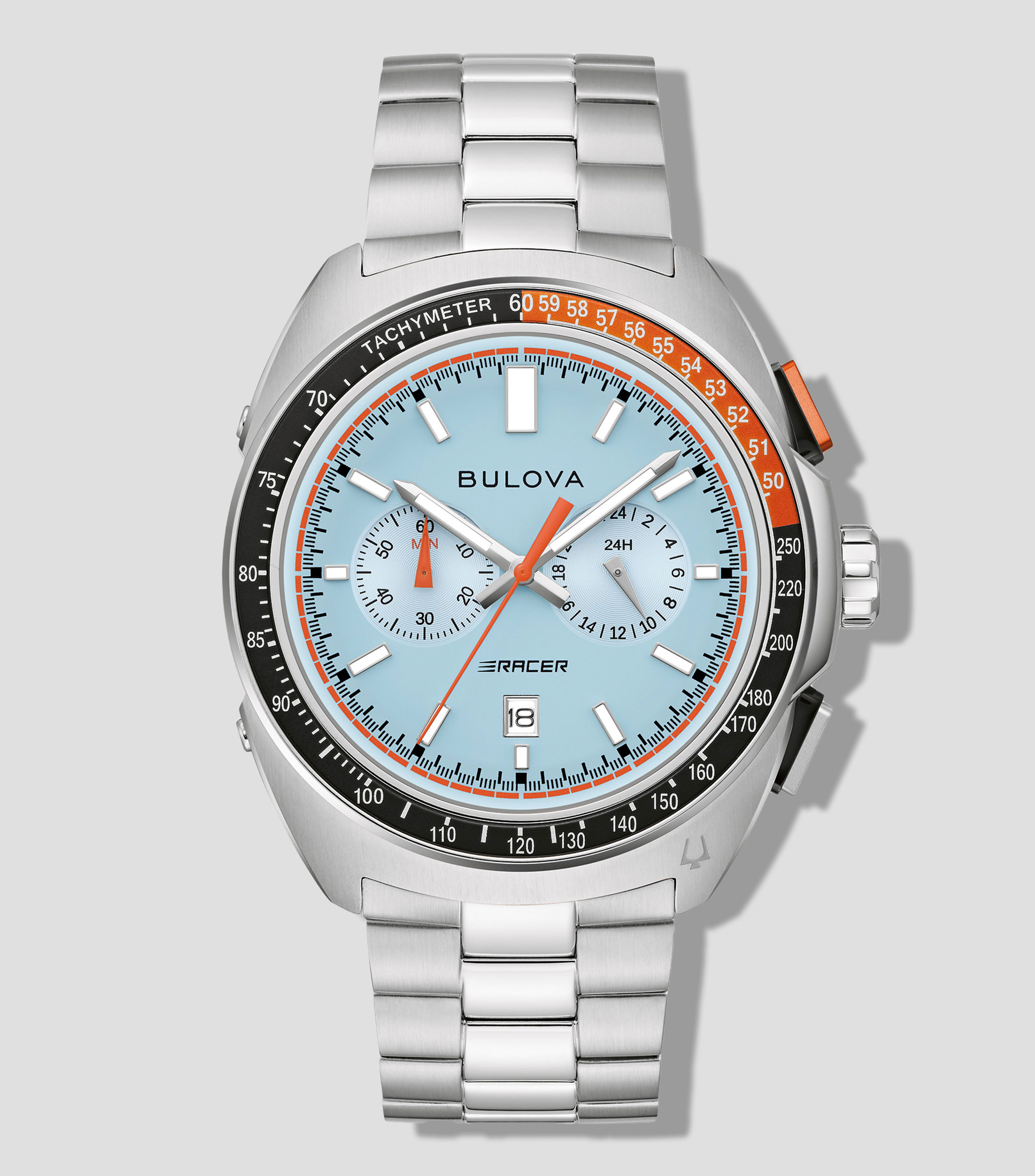 Reloj para Hombre Racing Racer casual plateado, celeste