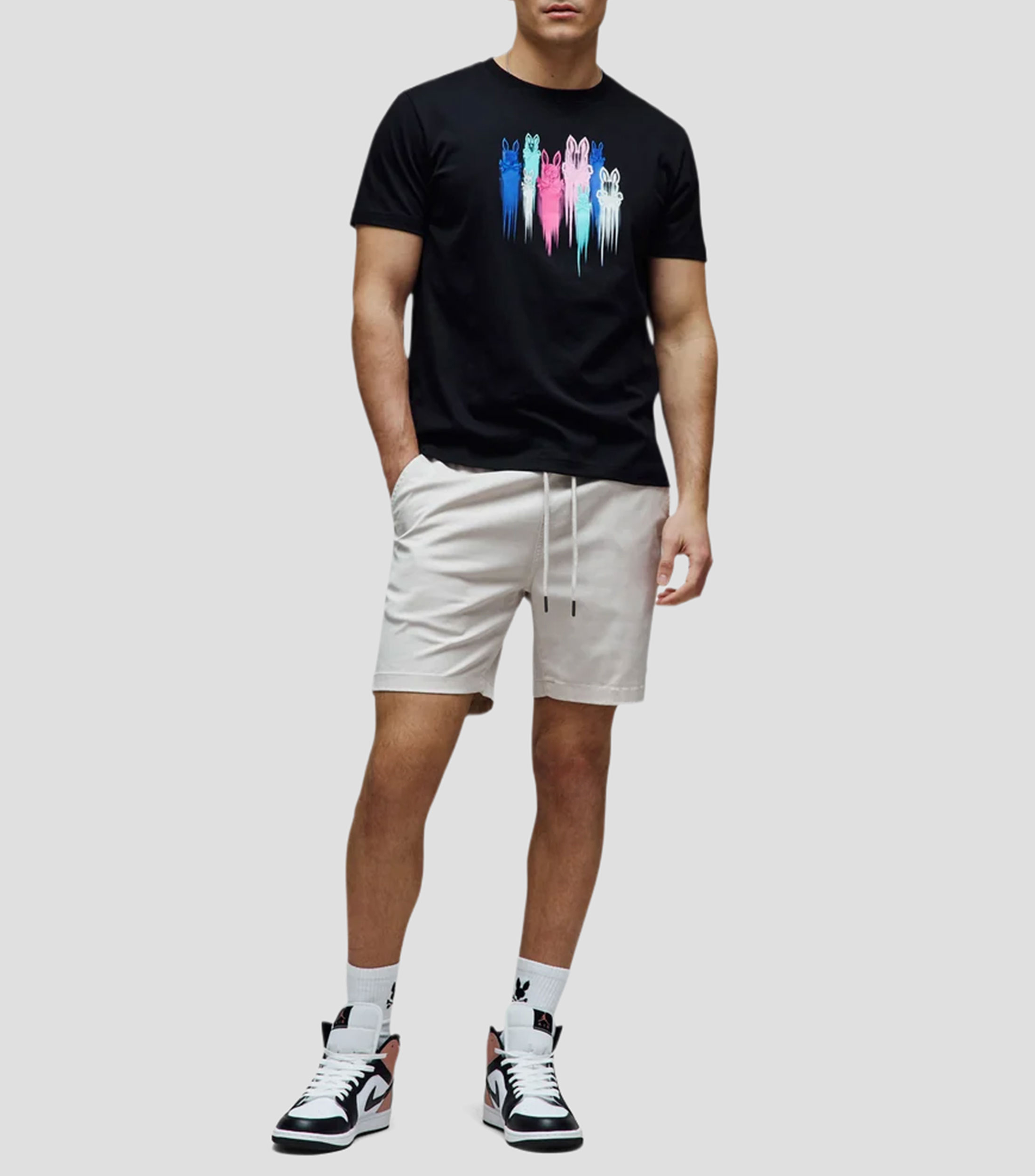 Playera cuello redondo manga corta estampada Hombre
