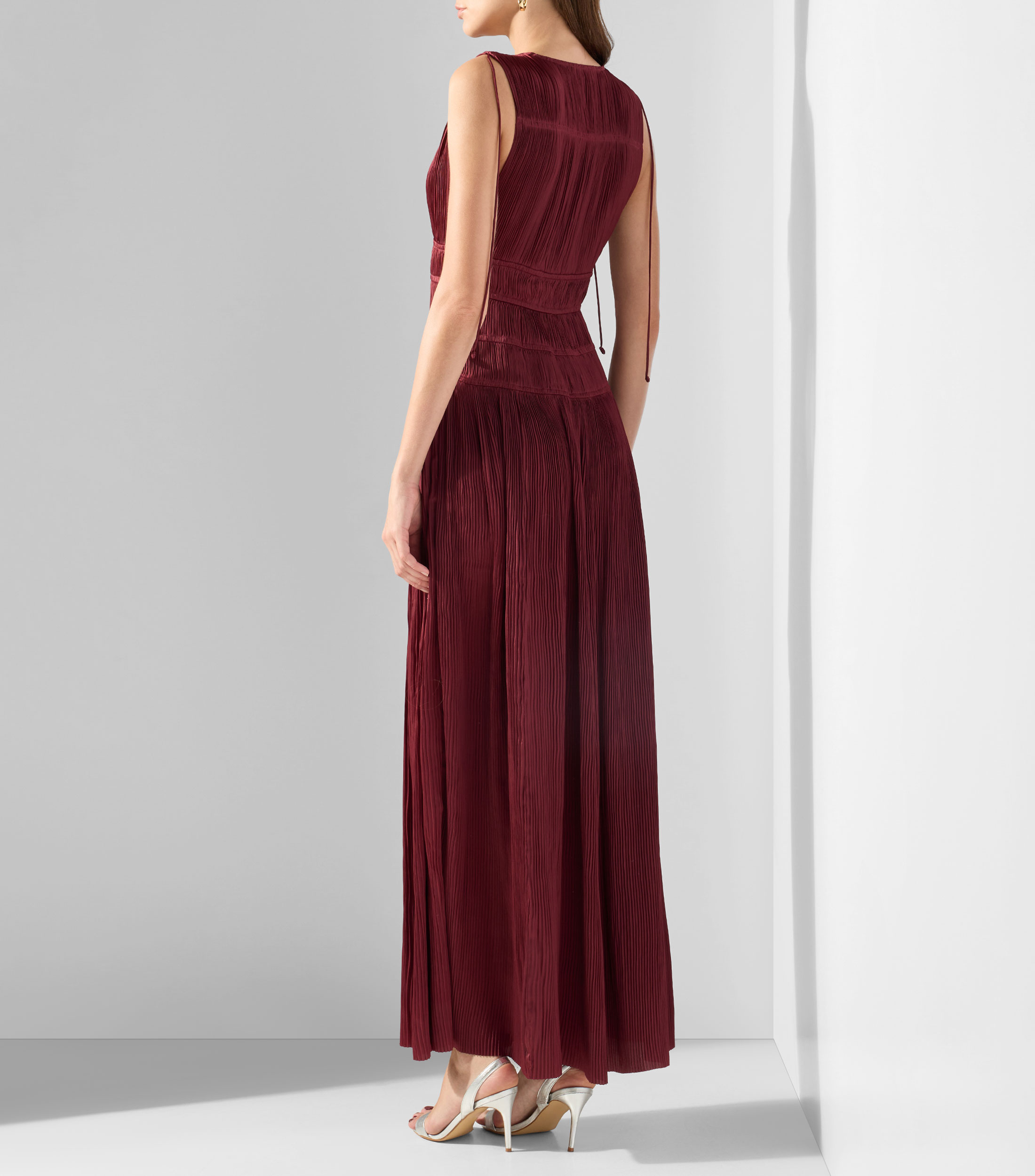 Vestido largo liso Mujer