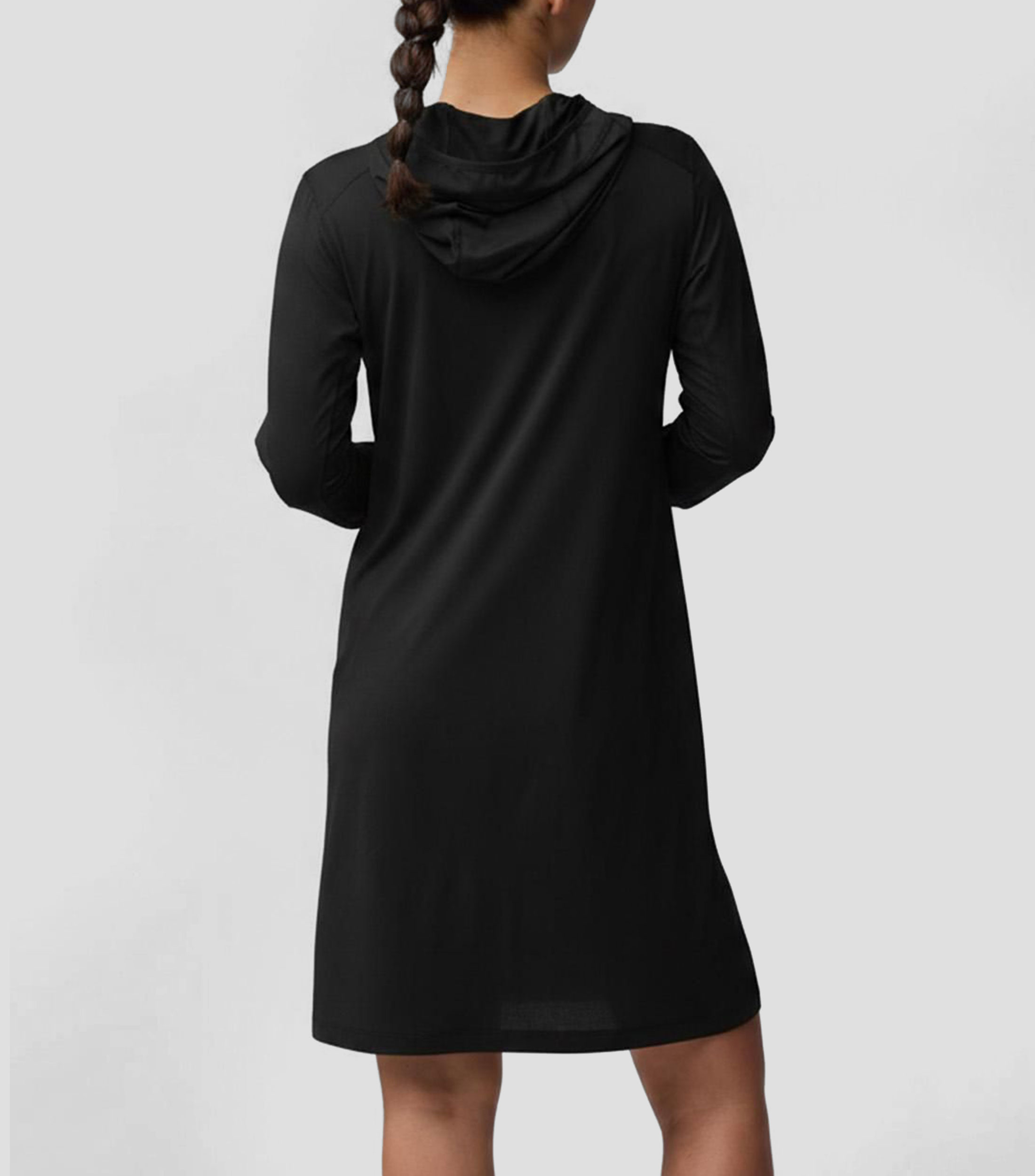 Vestido midi manga larga liso Mujer