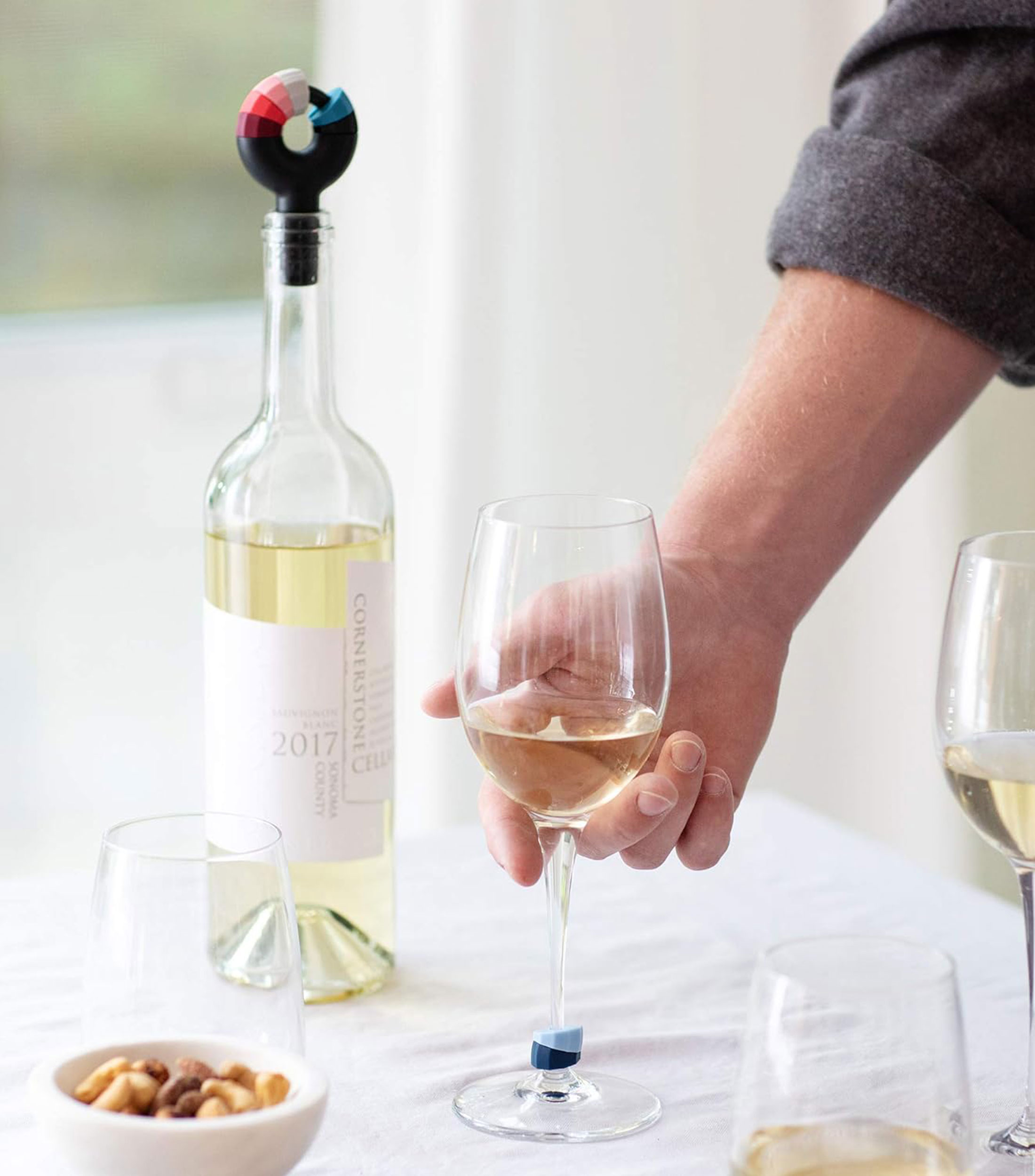 Tapon para botella de vino con identificadores