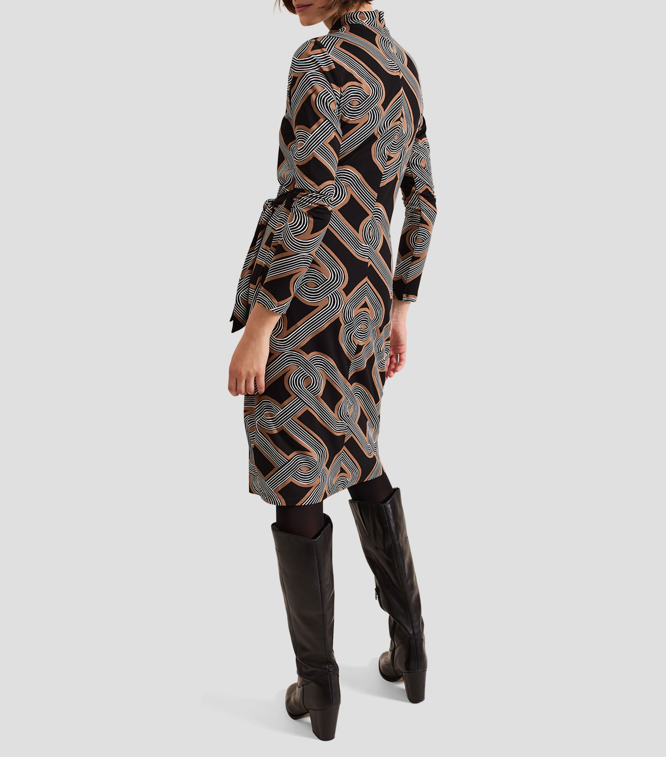 Vestido Midi Ajustado manga larga estampado Mujer