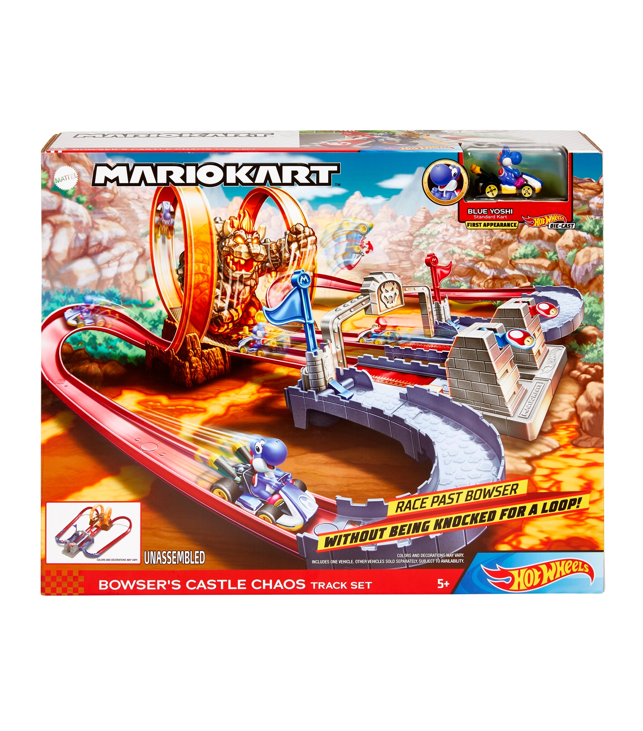 Hot Wheels Mario Kart Pista de Juguete Castillo de Bowser El Palacio