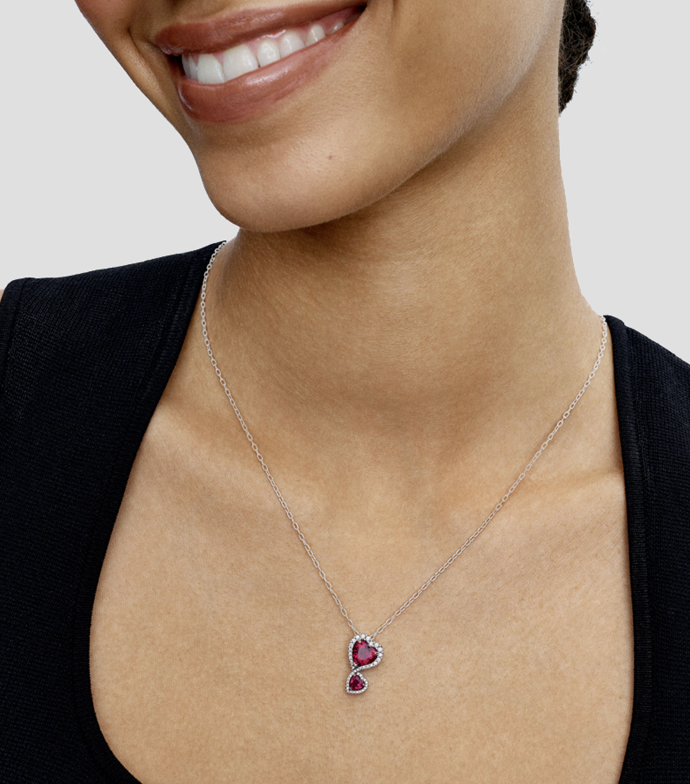 Collar en plata .925 Halo Corazón Mujer