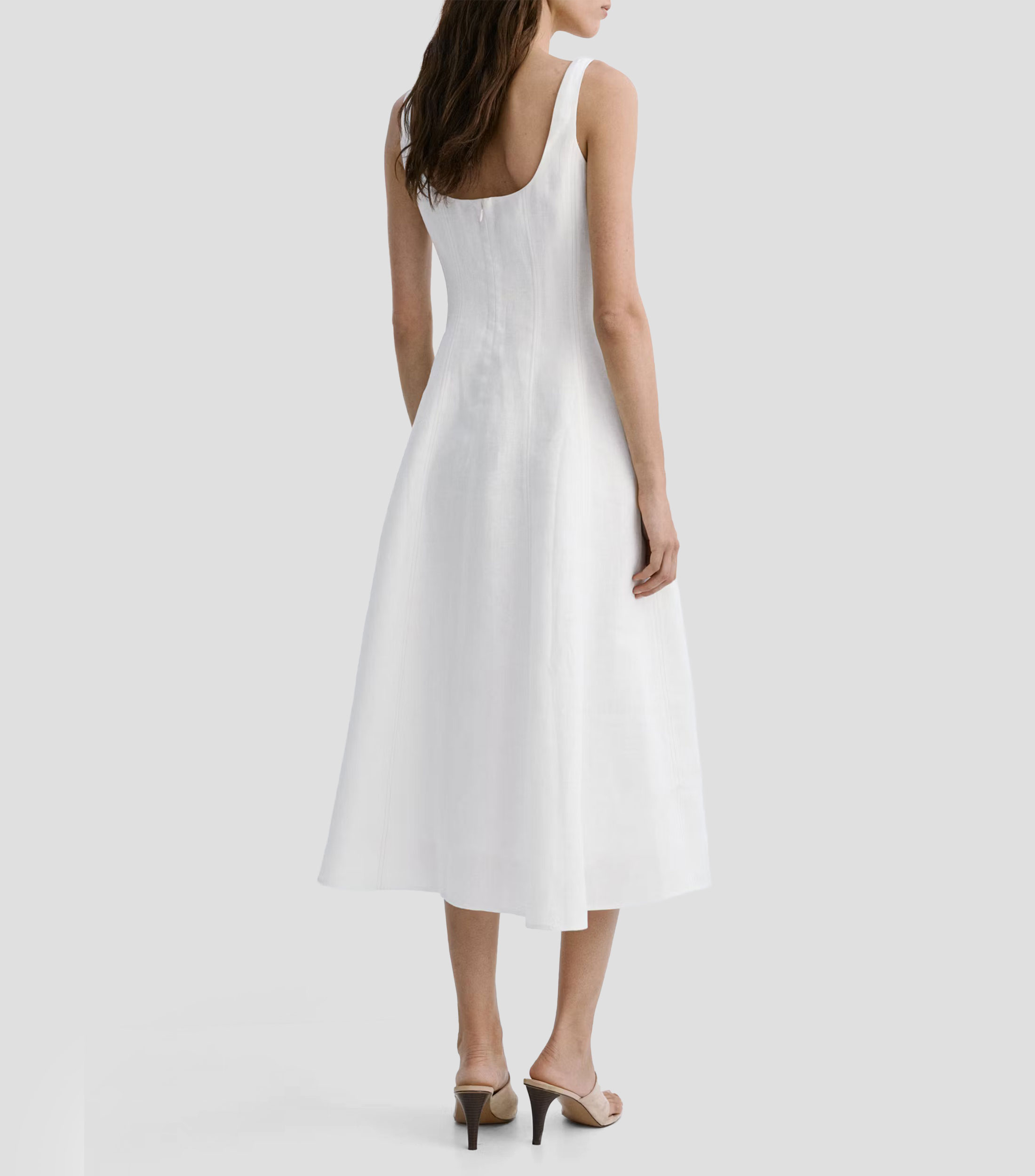 Vestido midi liso Mujer