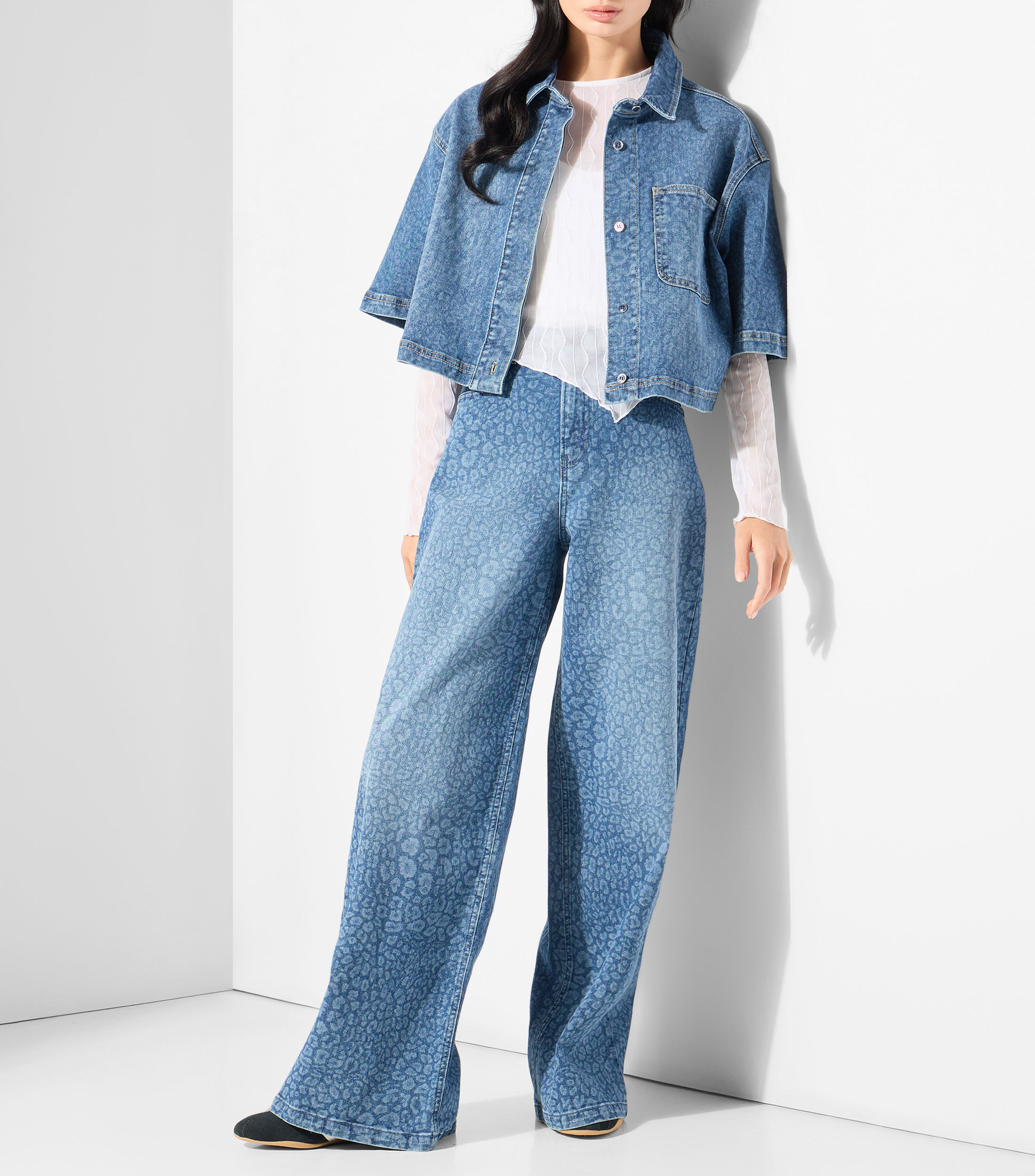 Jeans de corte wideleg Mujer