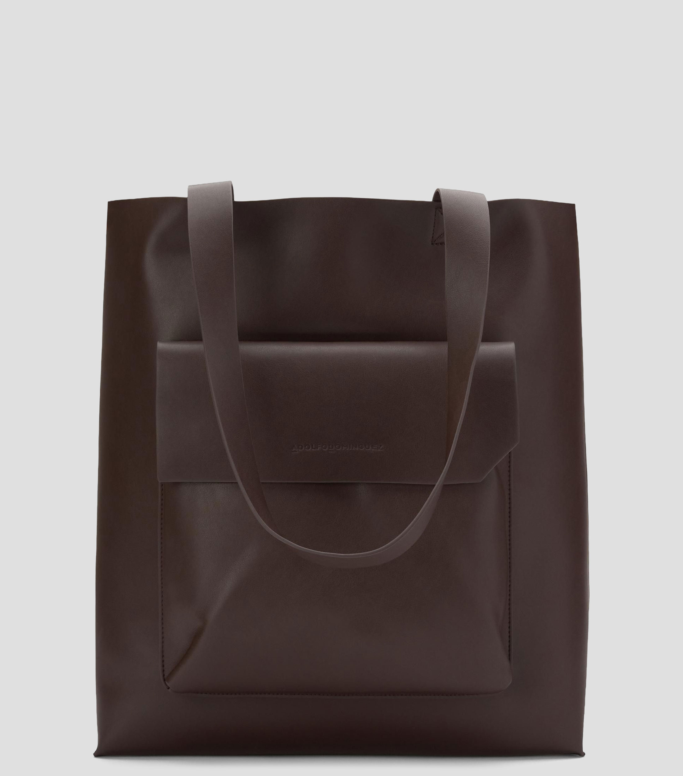 Bolso tote lisa con detalle texturizado Hombre