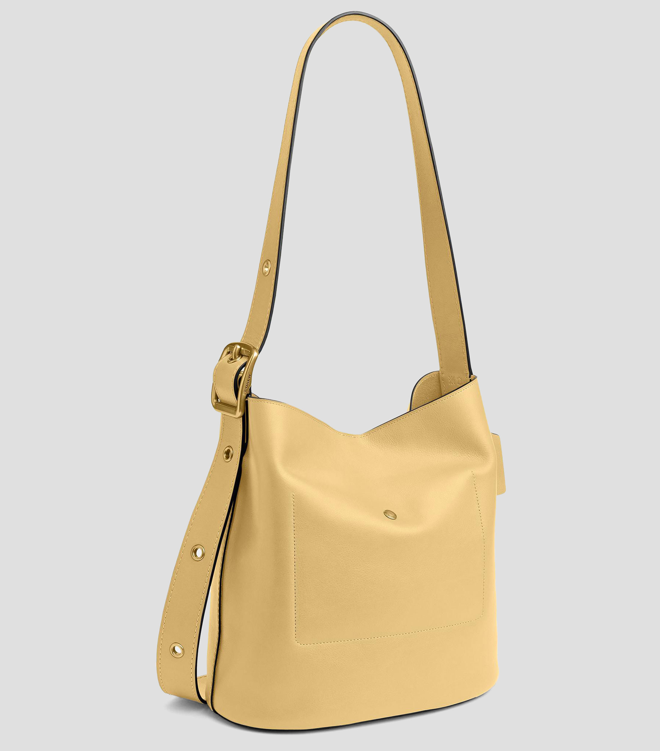 Bolsa Shoulder Amarilla en piel Bucket Bleecker Lisa Mujer