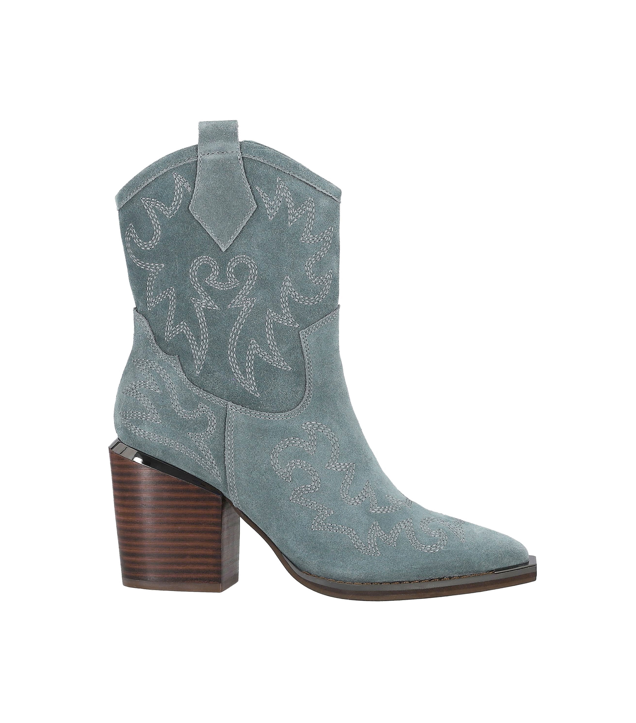 Alma en Pena: Botas vaqueras en piel con tacón alto ancho Mujer