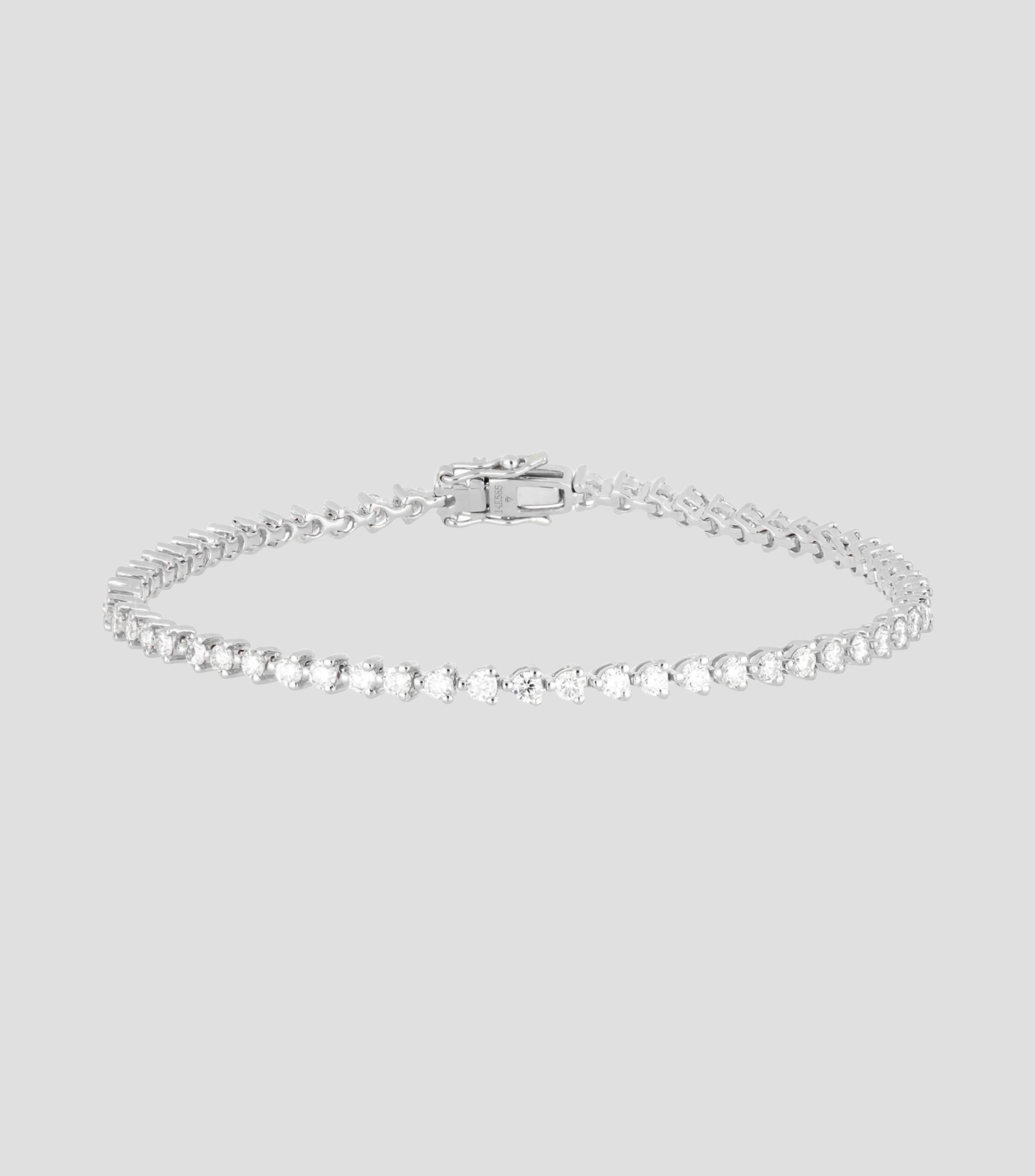 Pulsera en Oro blanco de 14 Kilates con diamantes Mujer