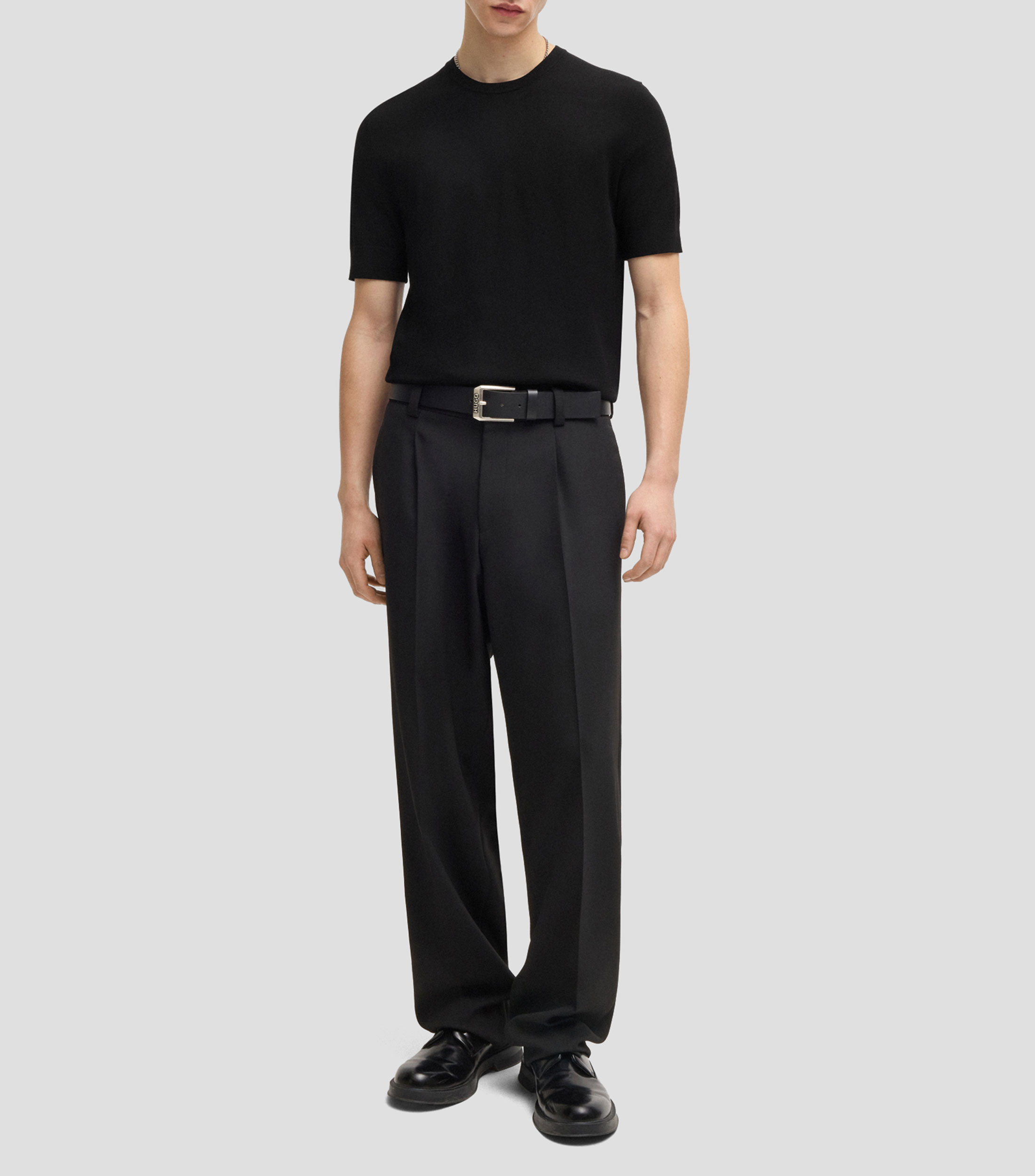 Playera de manga corta regular de punto Hombre