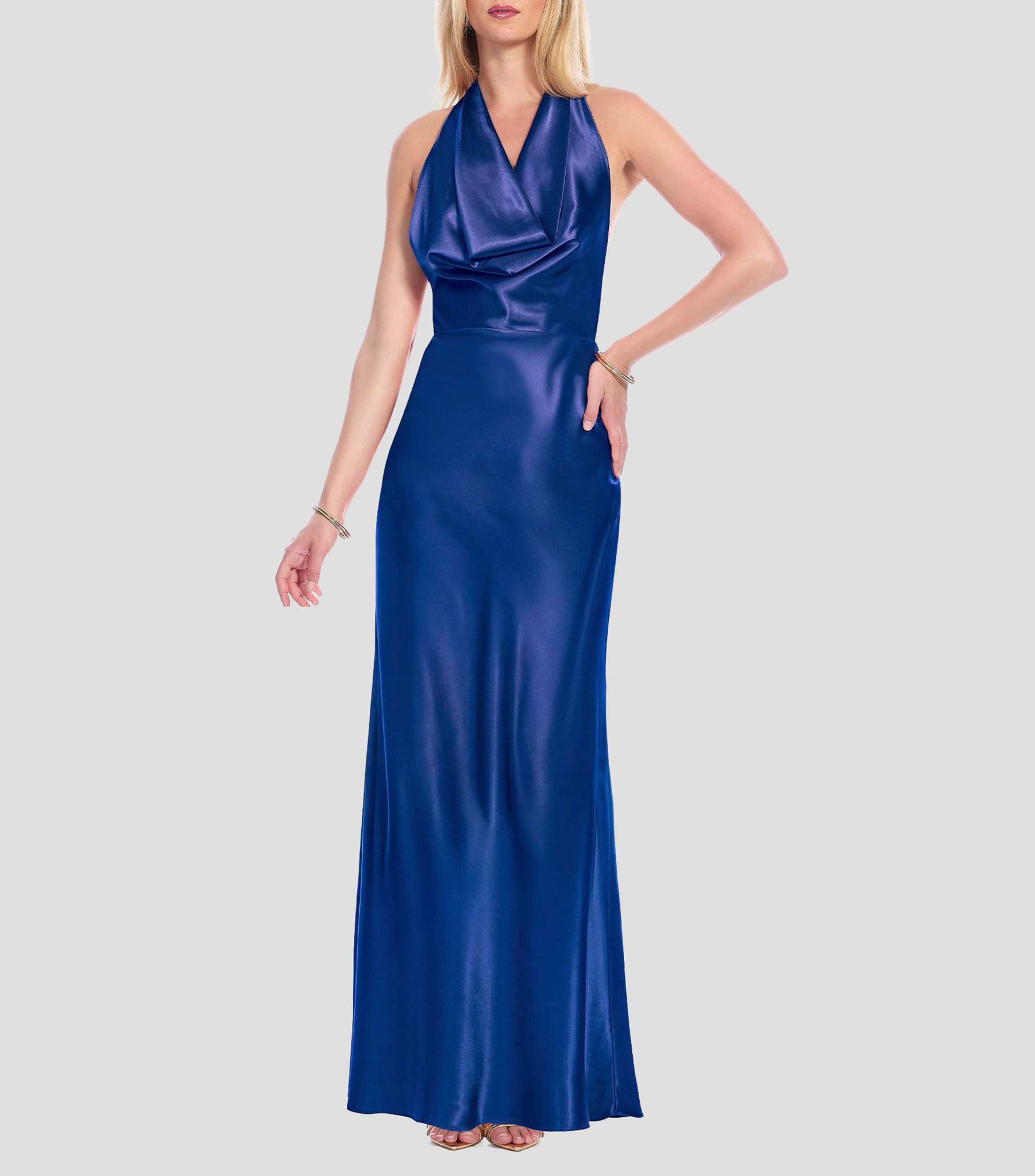 Vestido de fiesta largo liso Mujer