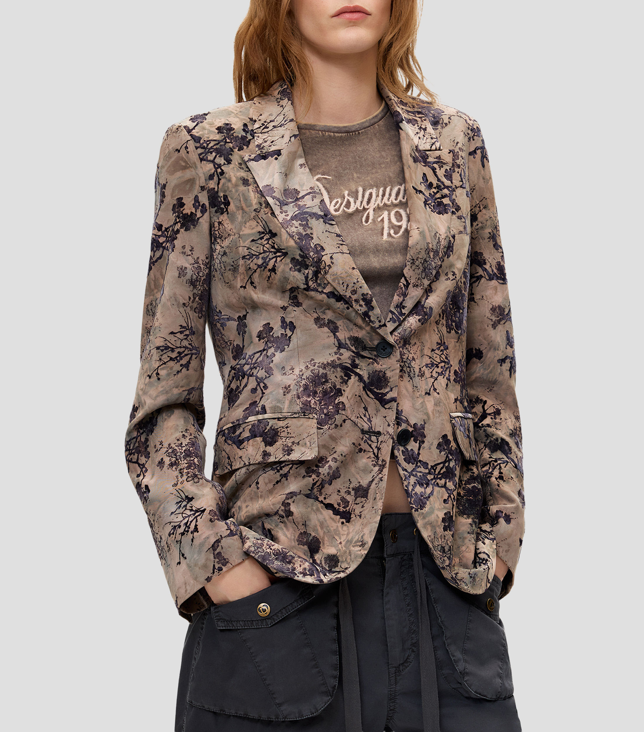 Saco con diseño floral Mujer