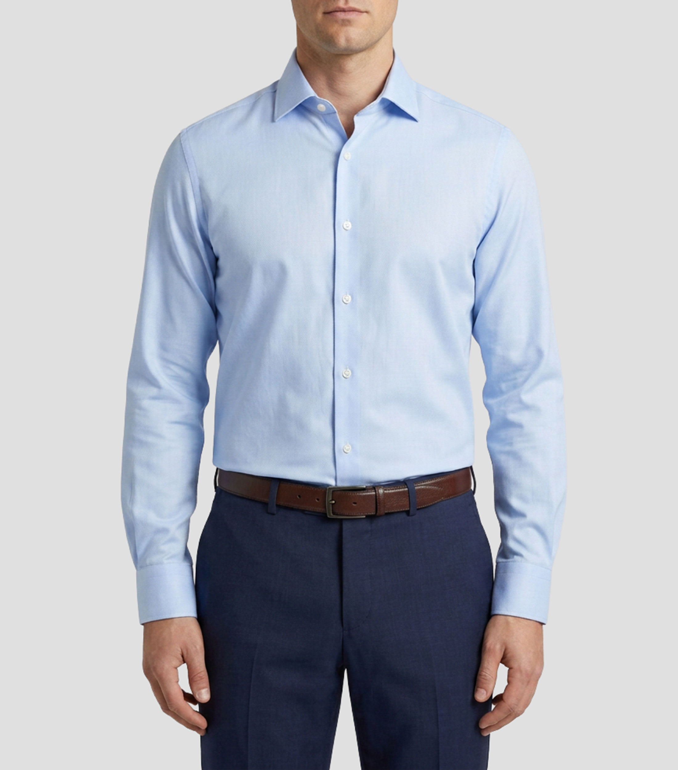 Camisa lisa manga larga Hombre